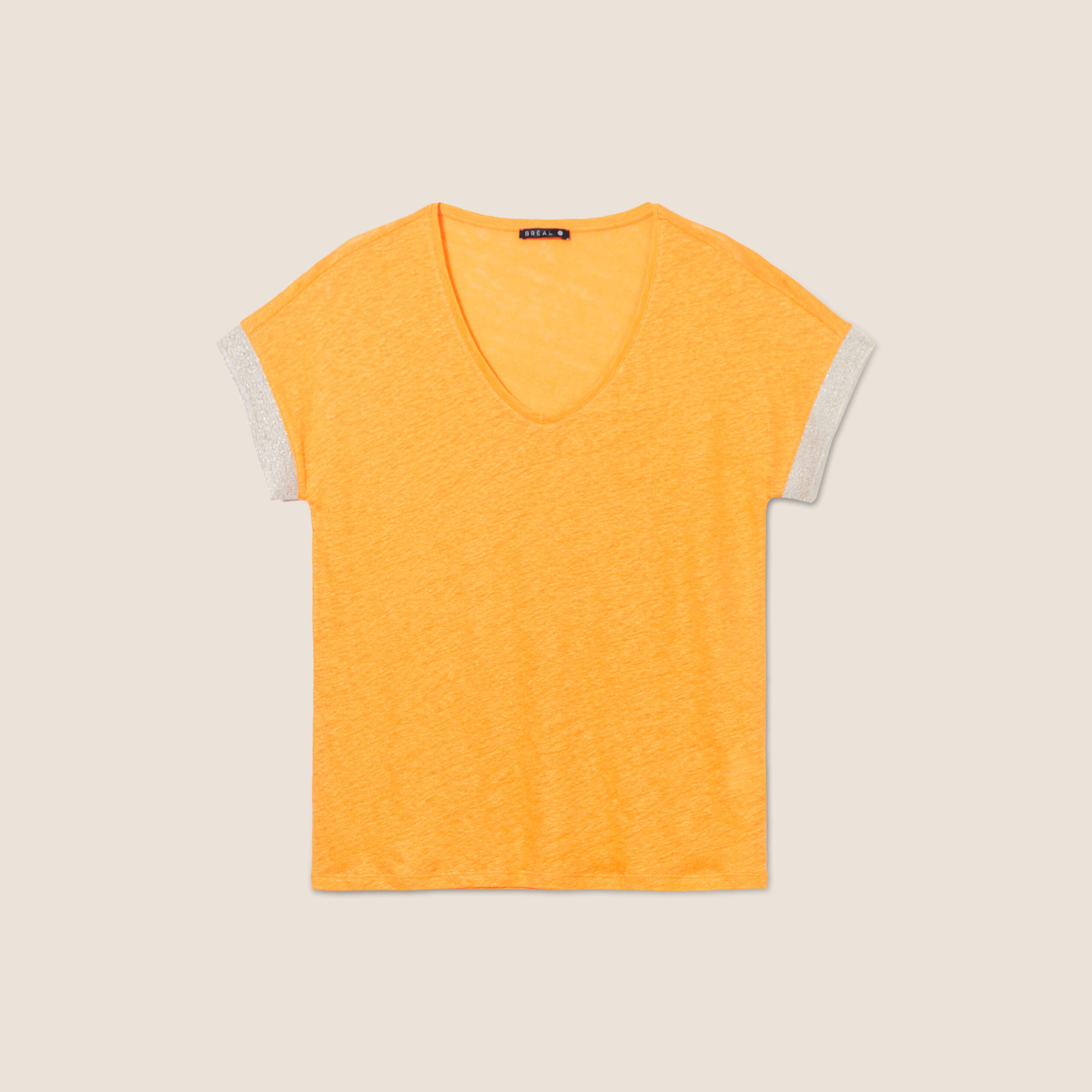 T-shirt manches courtes jaune or femme