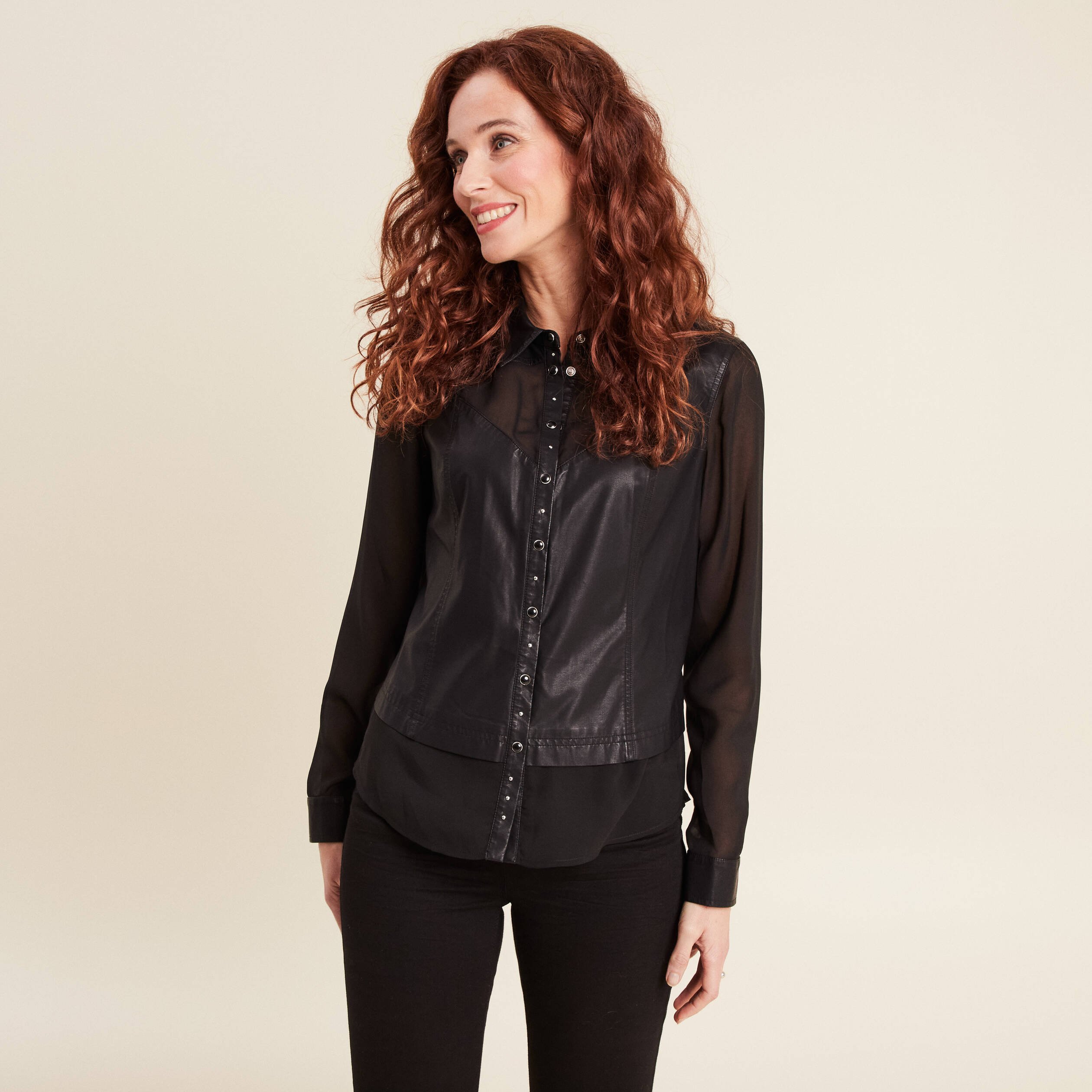 chemise manches longues noir femme Chemise manches longues noir femme