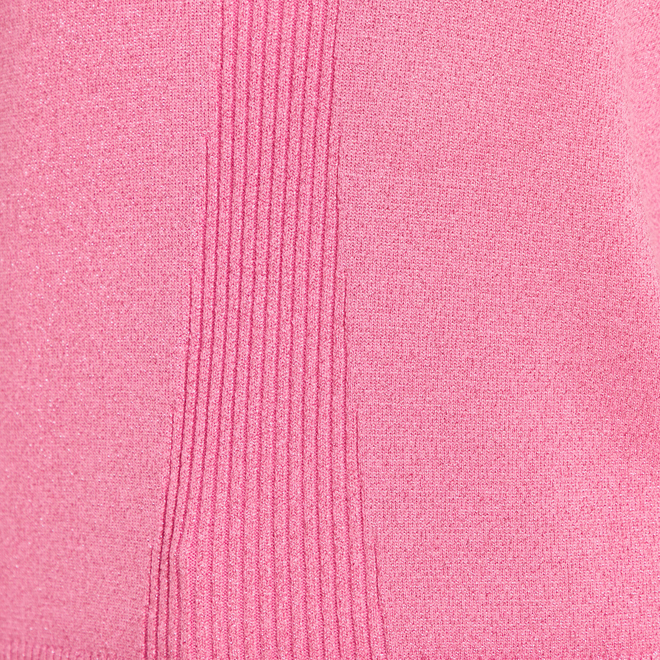 Pull manches longues col en V rose femme