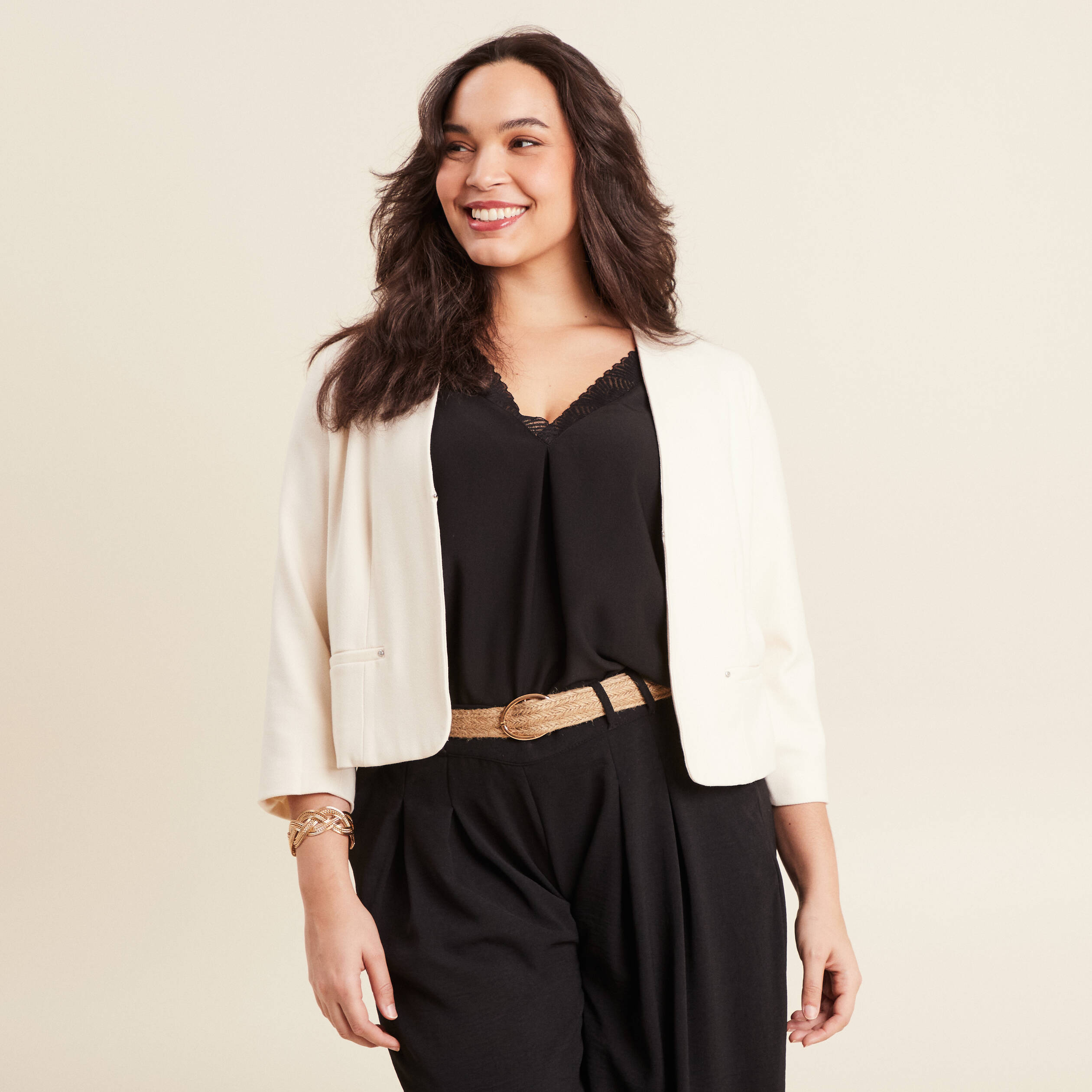 veste cintree ecru femme Veste cintrée ecru femme