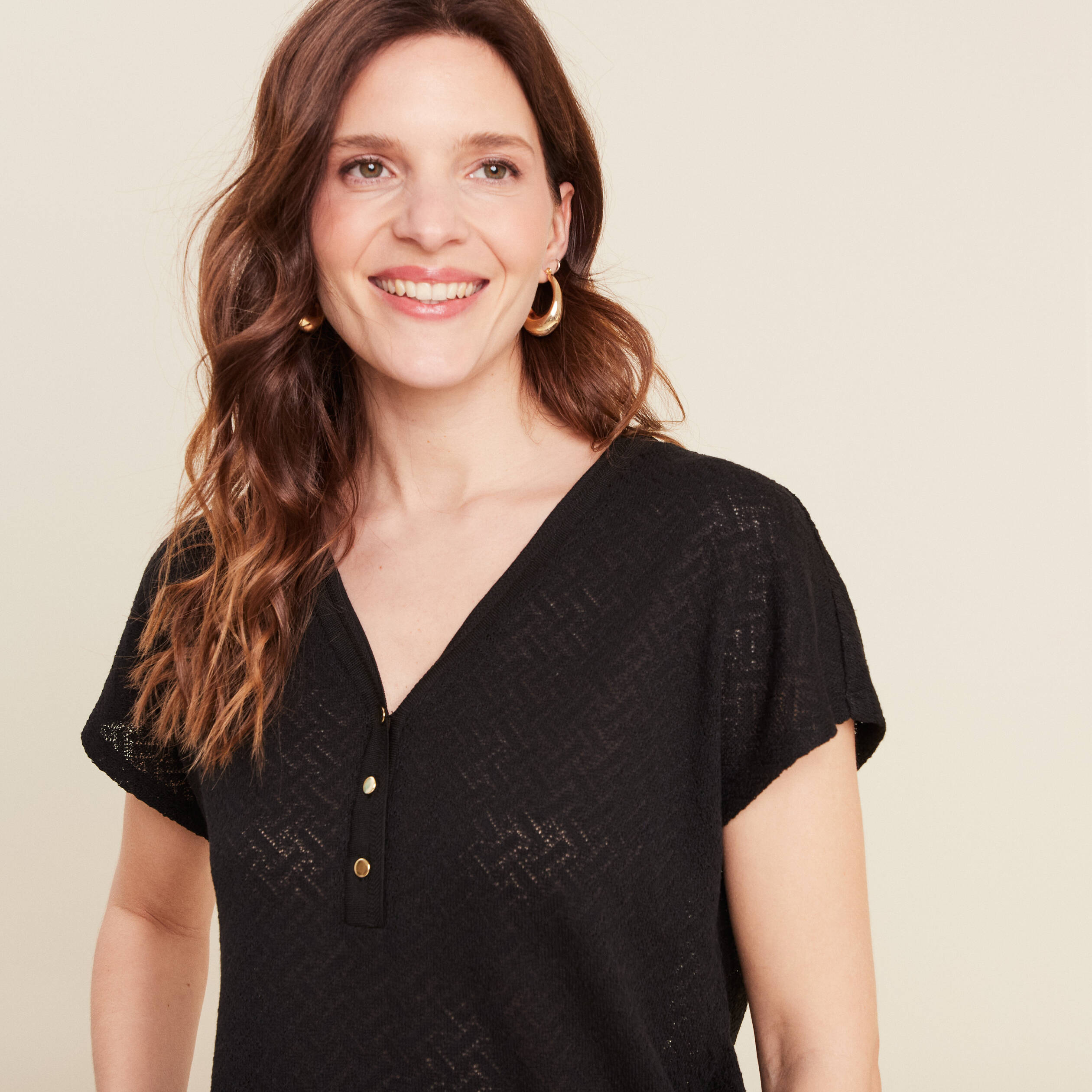 T-shirt manches courtes noir femme
