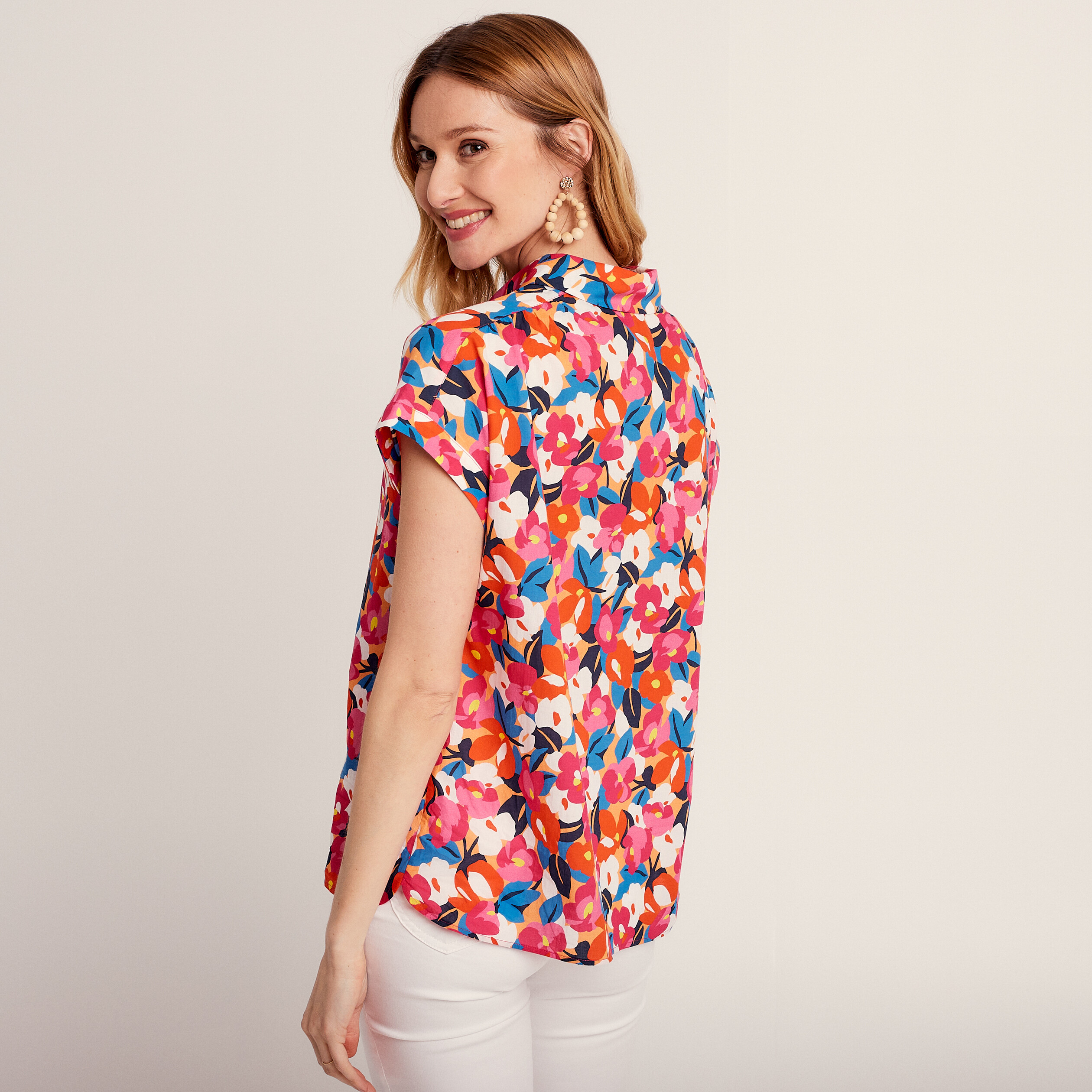 chemise manches courtes orange femme Chemise manches courtes orange femme