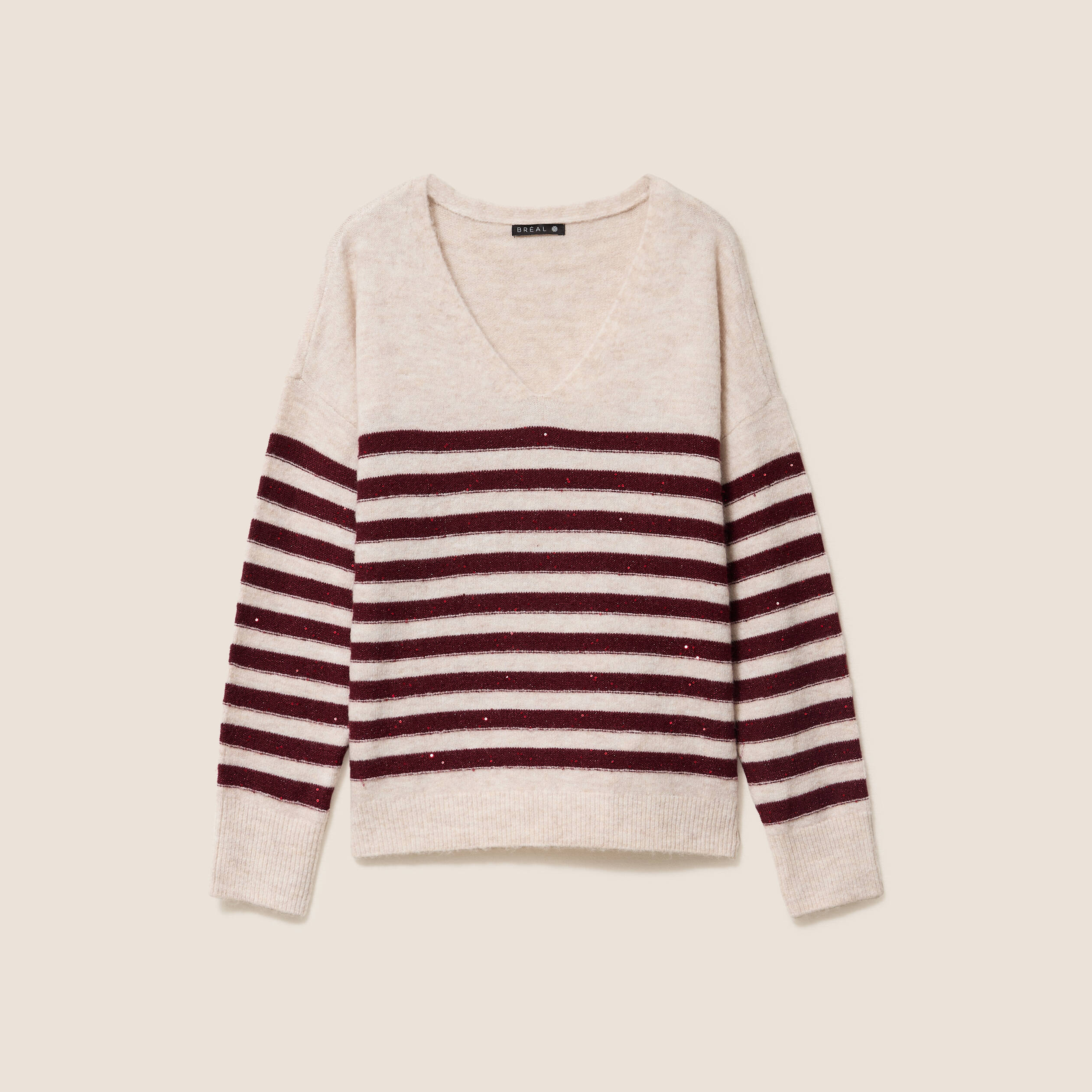 Pull Femme Maille Fine Avec Motif Arobase En Sequins - Taille M (34-40) - Occasion Très Bon État