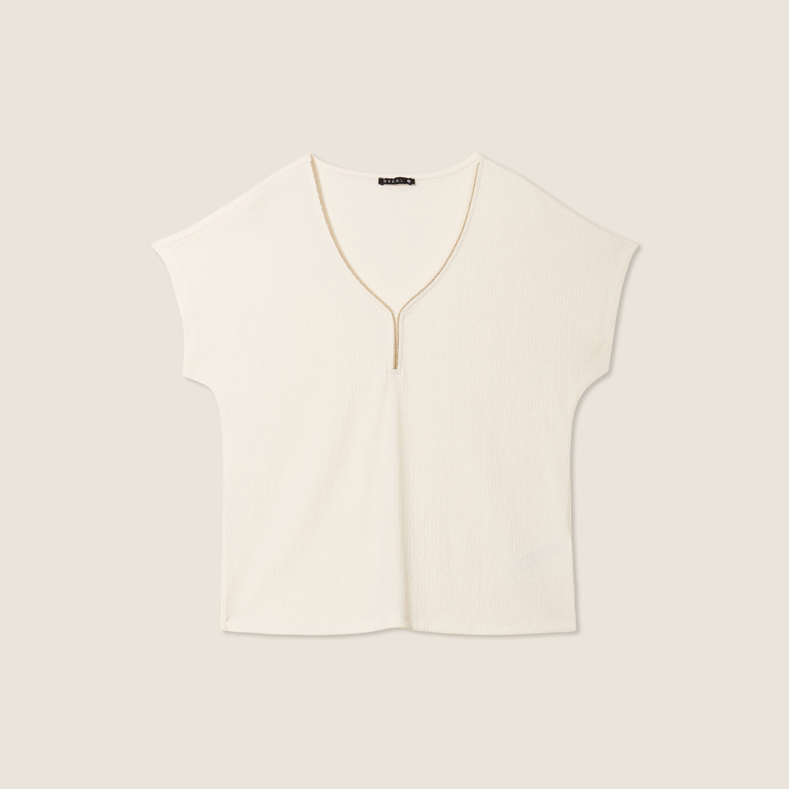 T-shirt manches courtes ecru femme