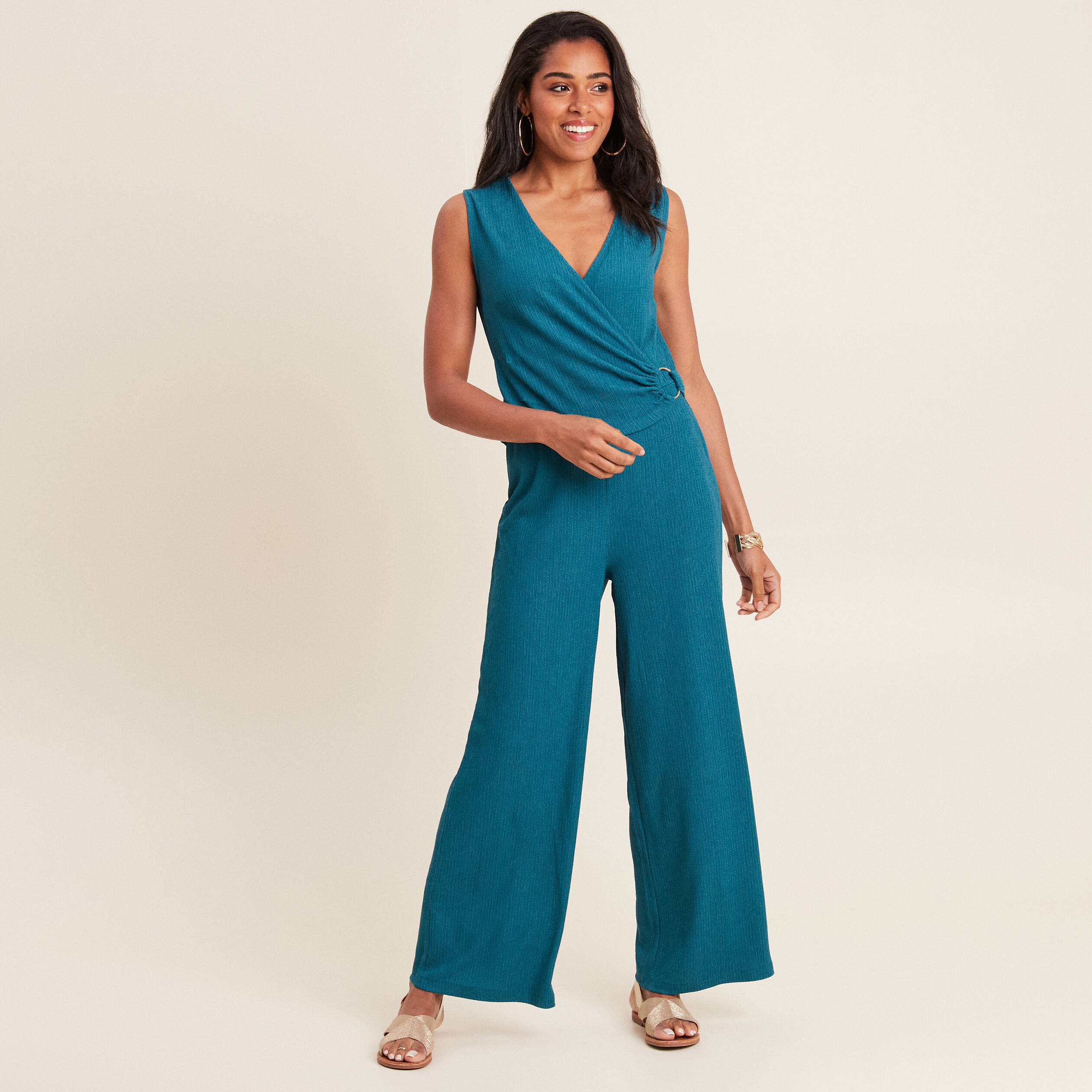 Combinaison pantalon vert femme