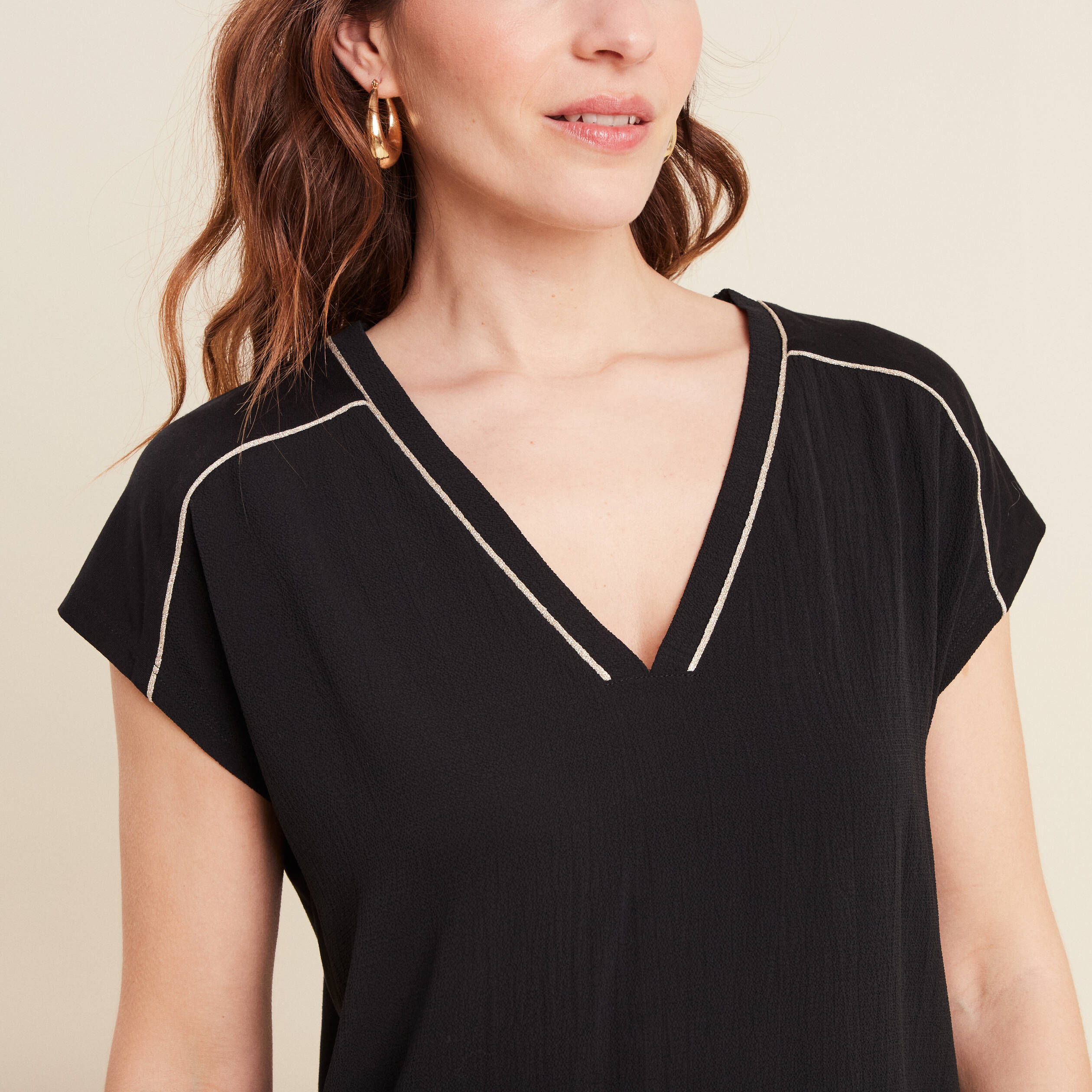 T-shirt manches courtes noir femme
