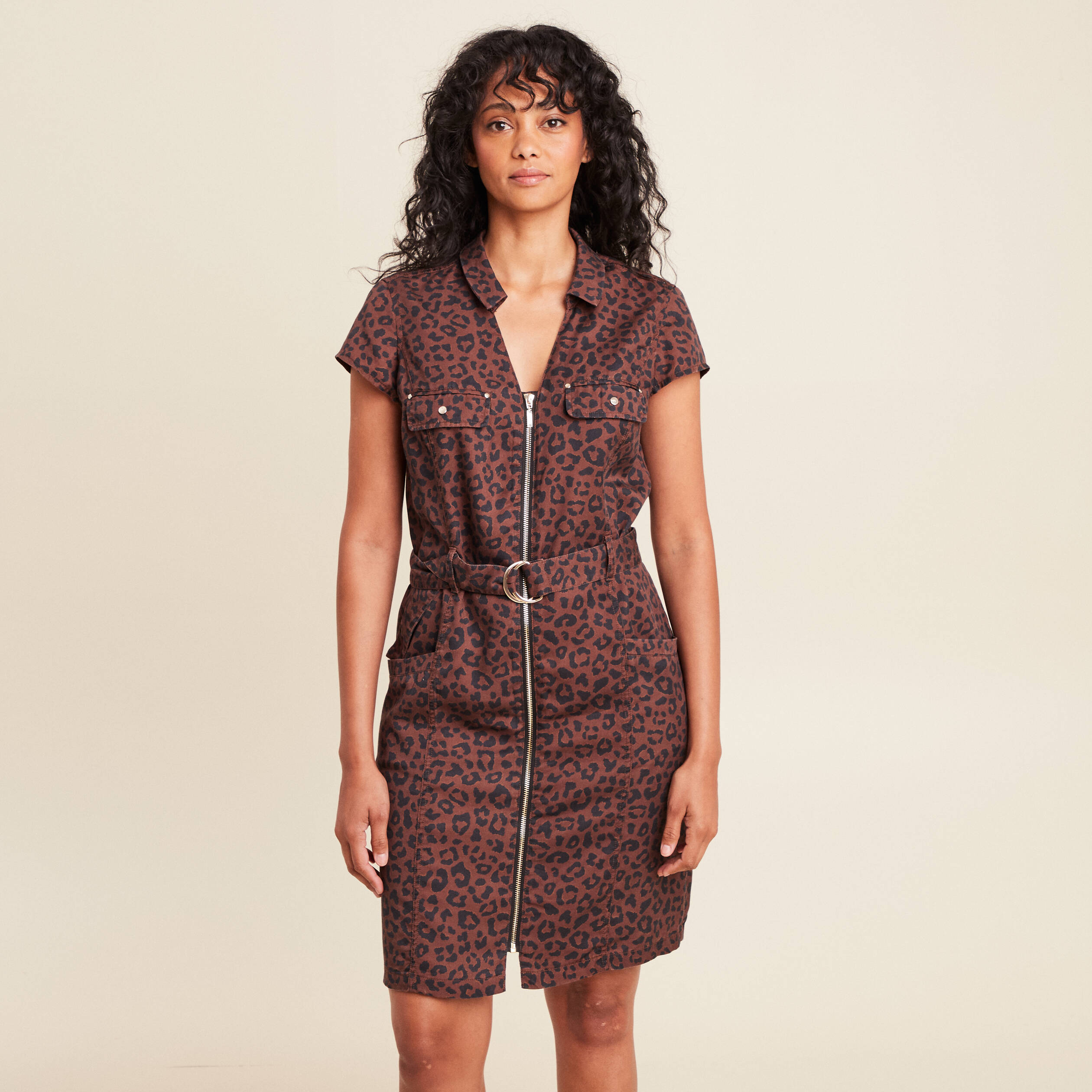 robe droite zippee marron femme Robe droite zippée marron femme