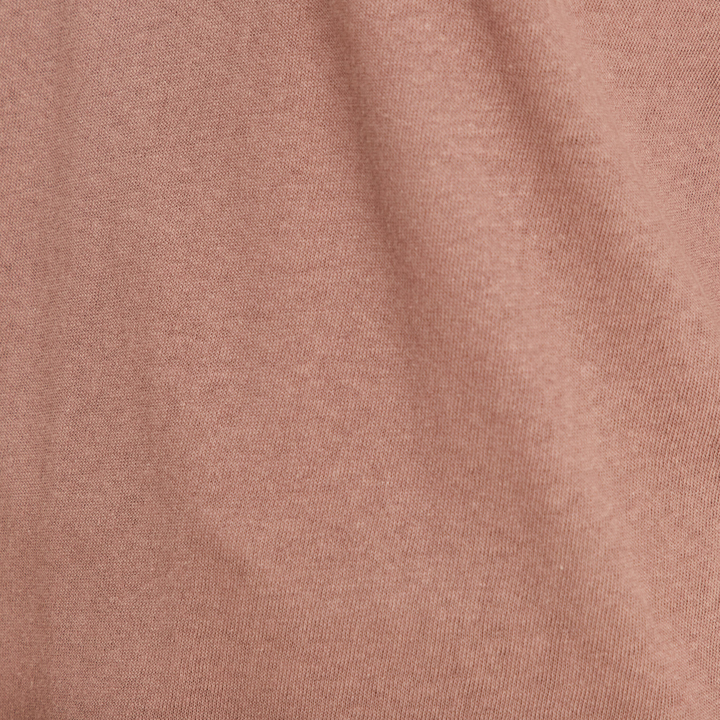 T-shirt manches courtes col en V marron cognac femme