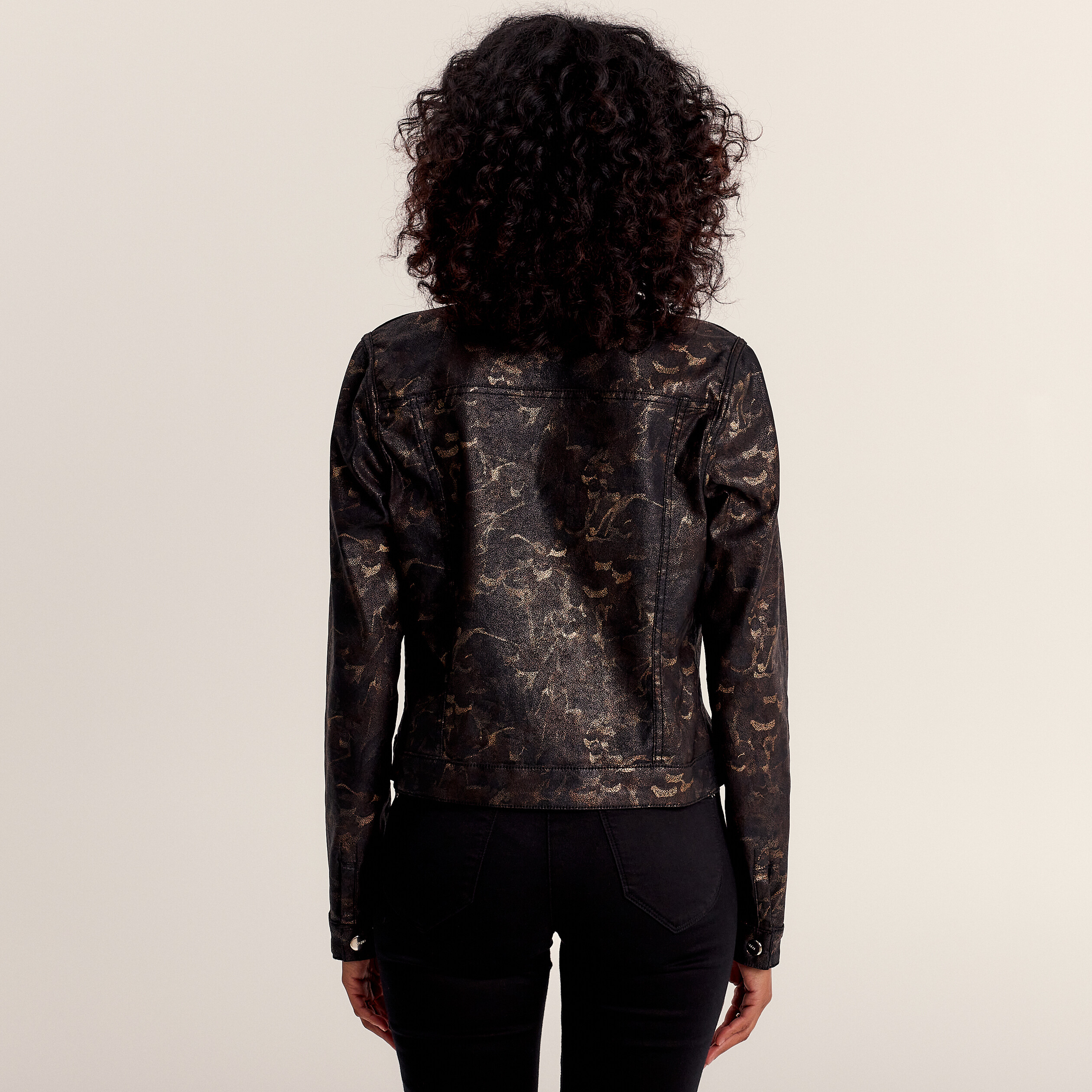 Veste droite réversible couleur bronze femme