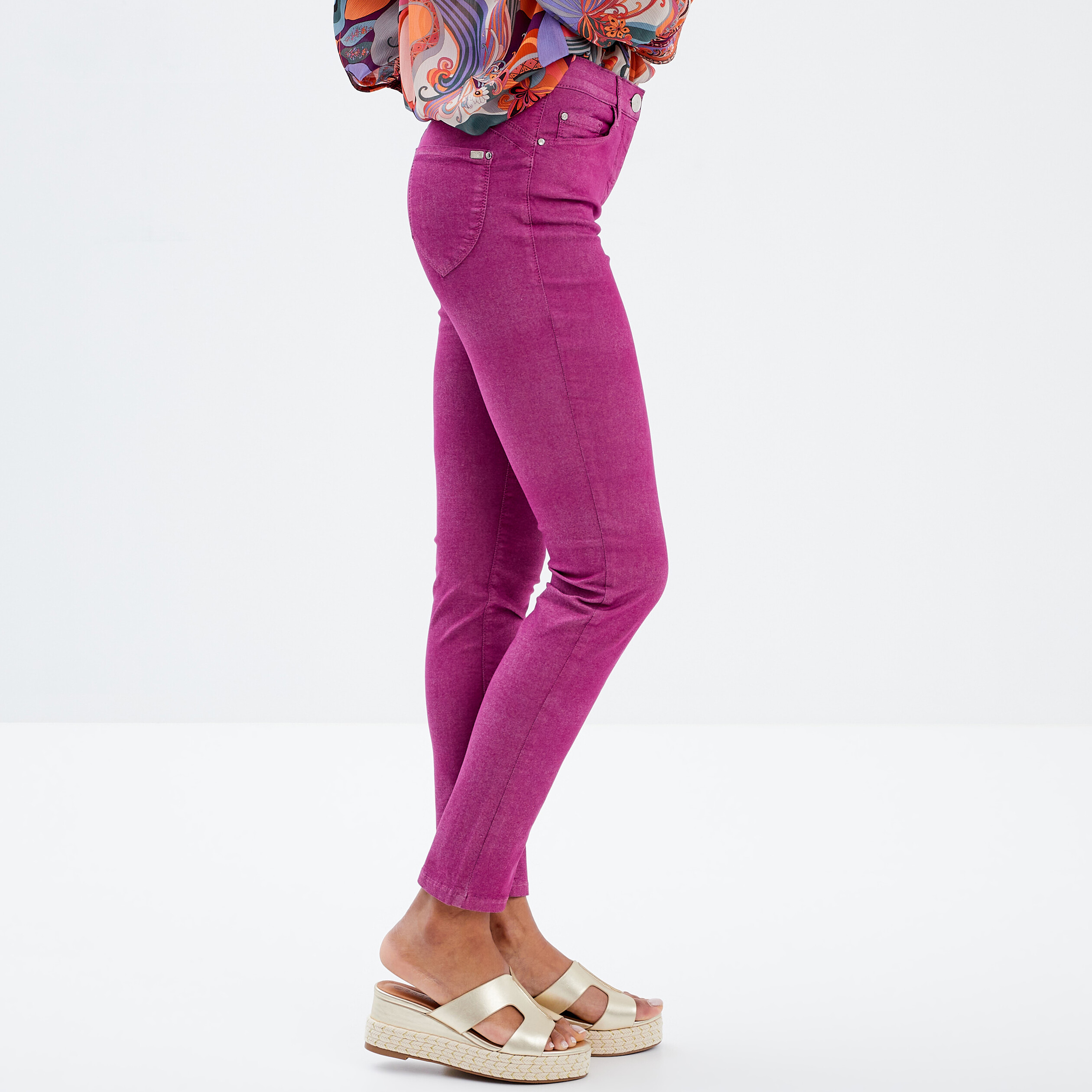 Pantalon magique ajusté taille standard violet clair femme