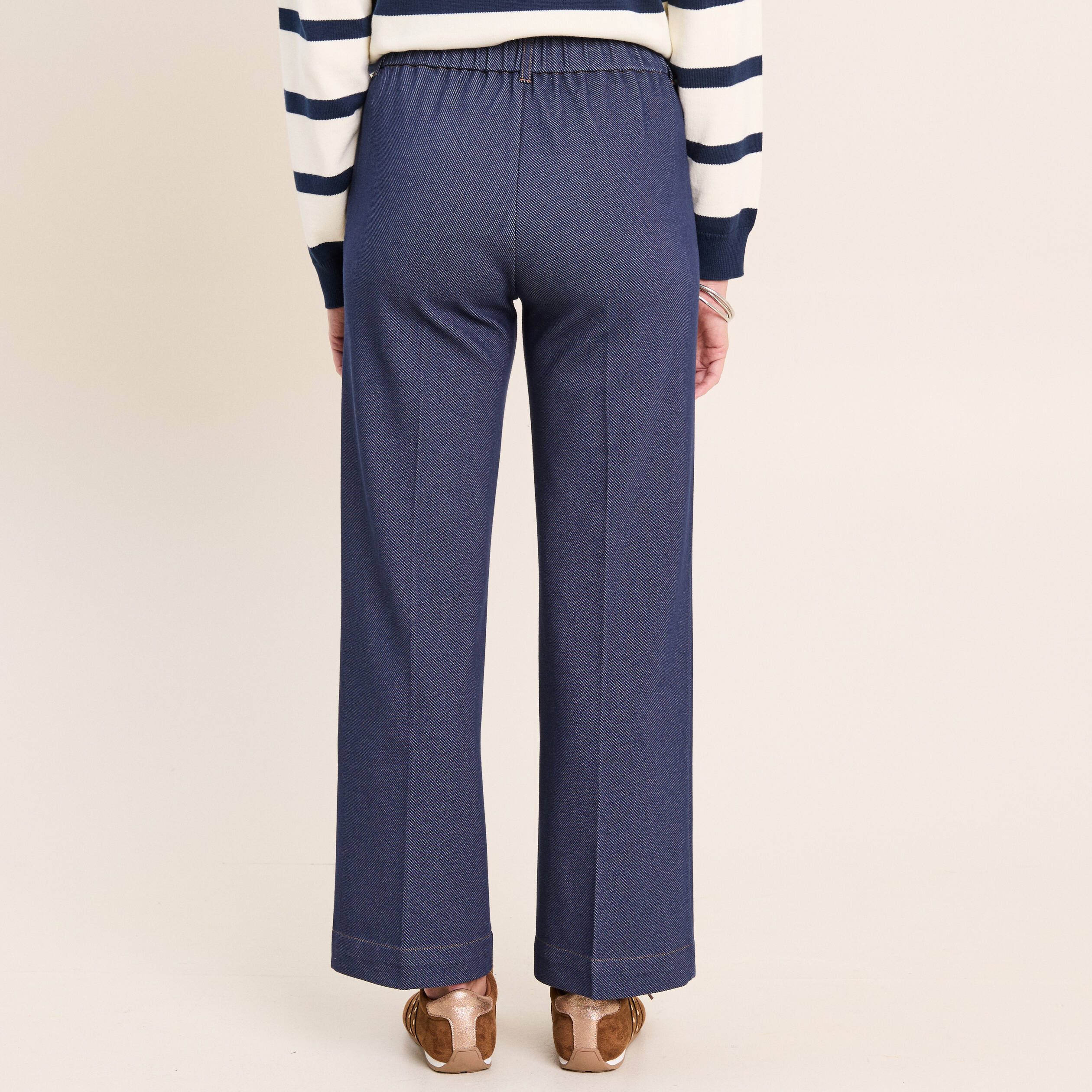 Jean large 7/8&egrave;me denim brut femme