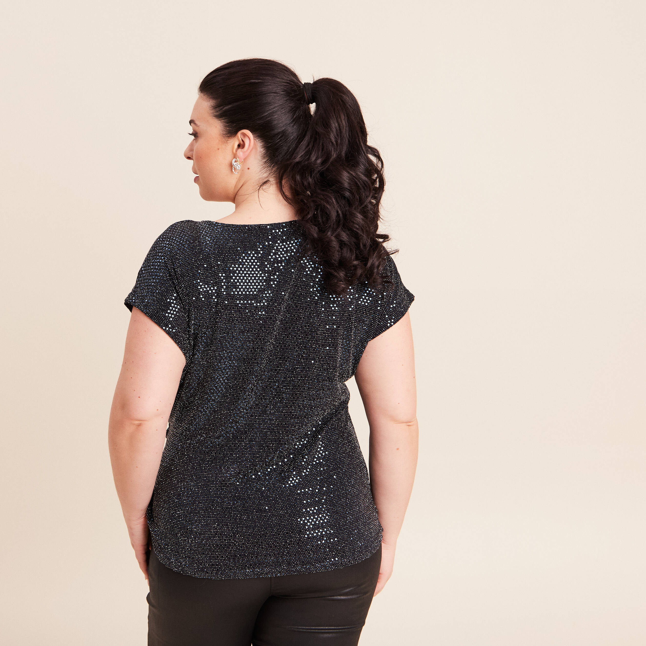 Pull manches courtes plumetis bleu ciel femme | Bréal