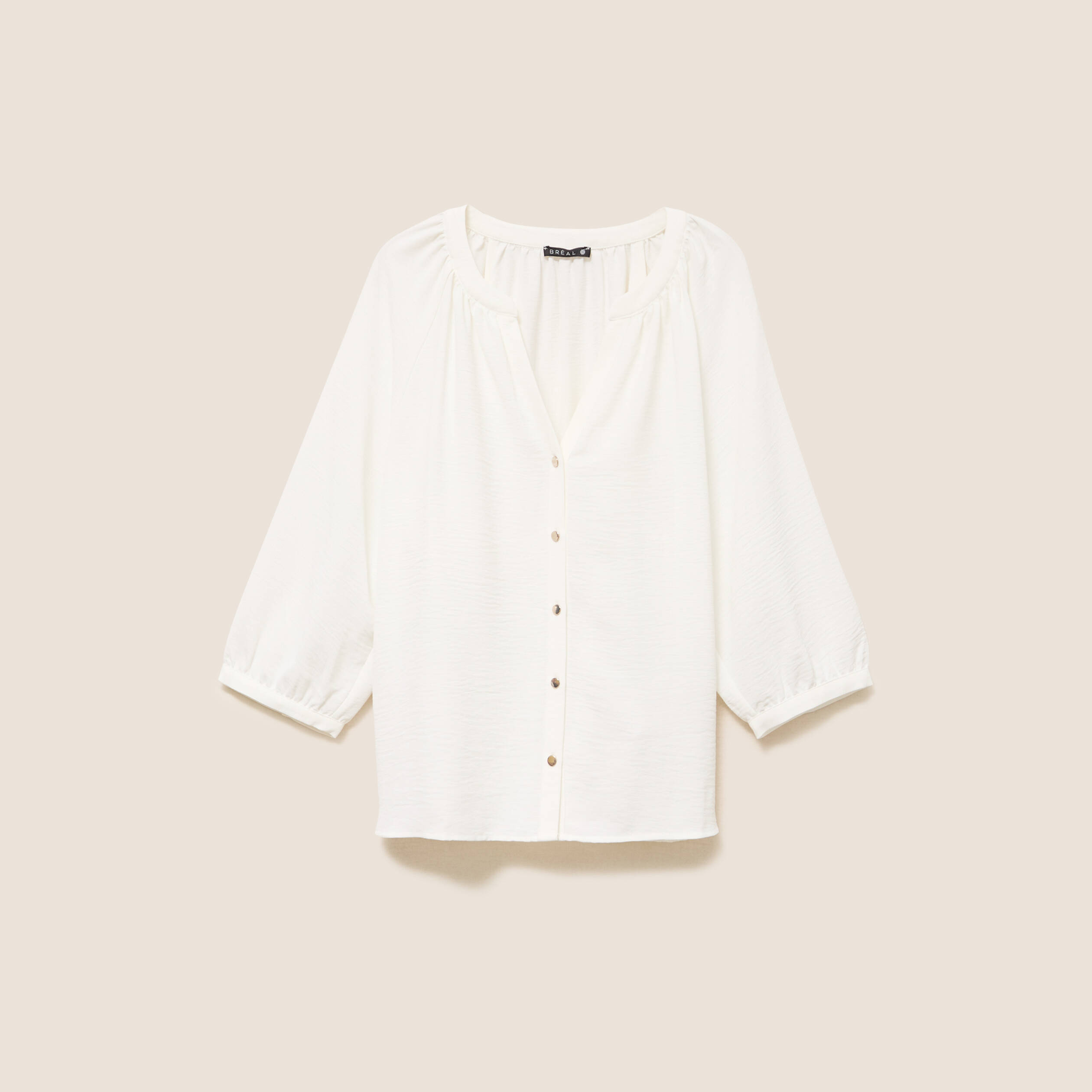 Chemise manches 3/4 ecru femme