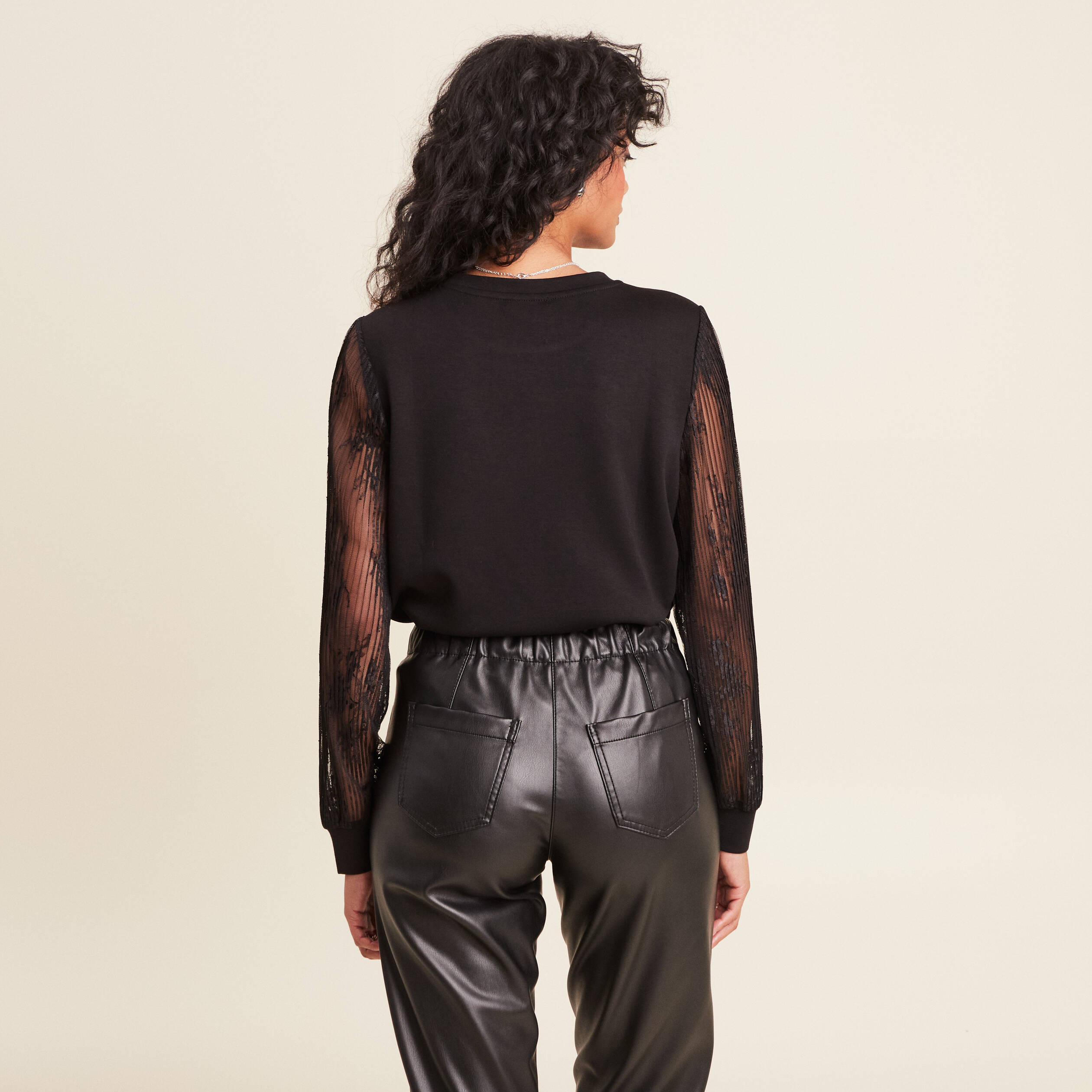 T-shirt manches longues noir femme