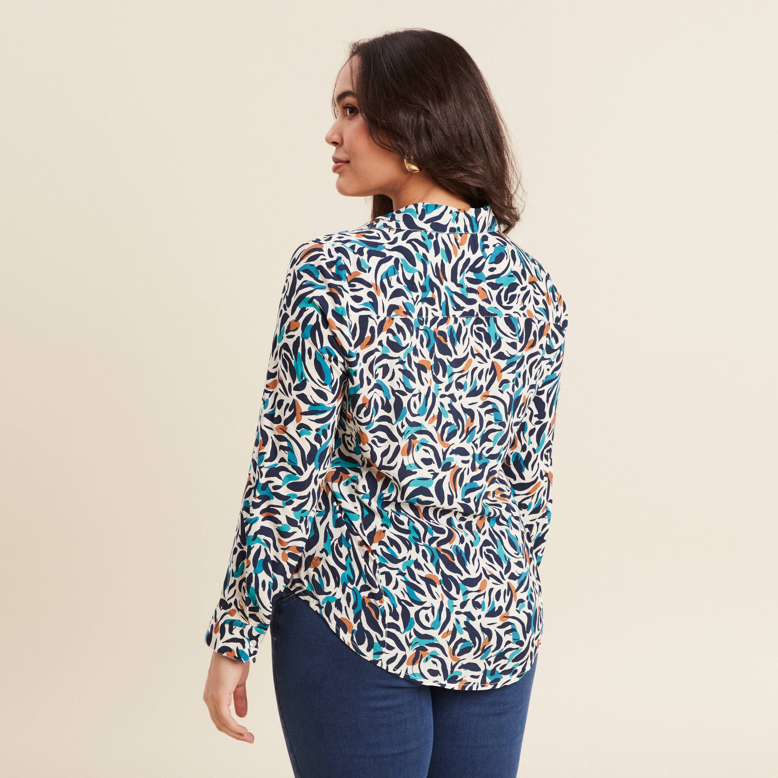 chemise manches longues bleu canard femme Chemise manches longues bleu canard femme