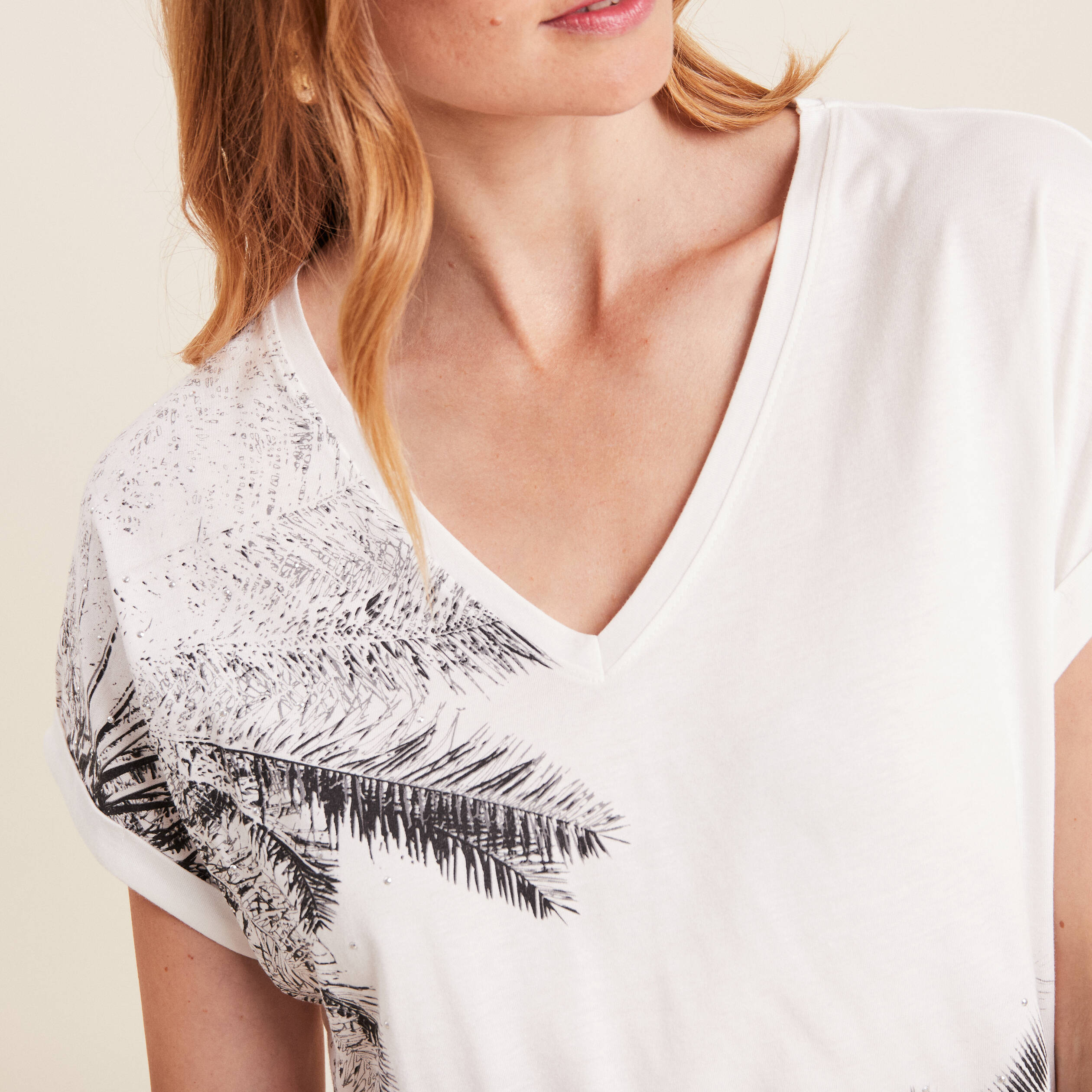T-shirt manches courtes blanc femme