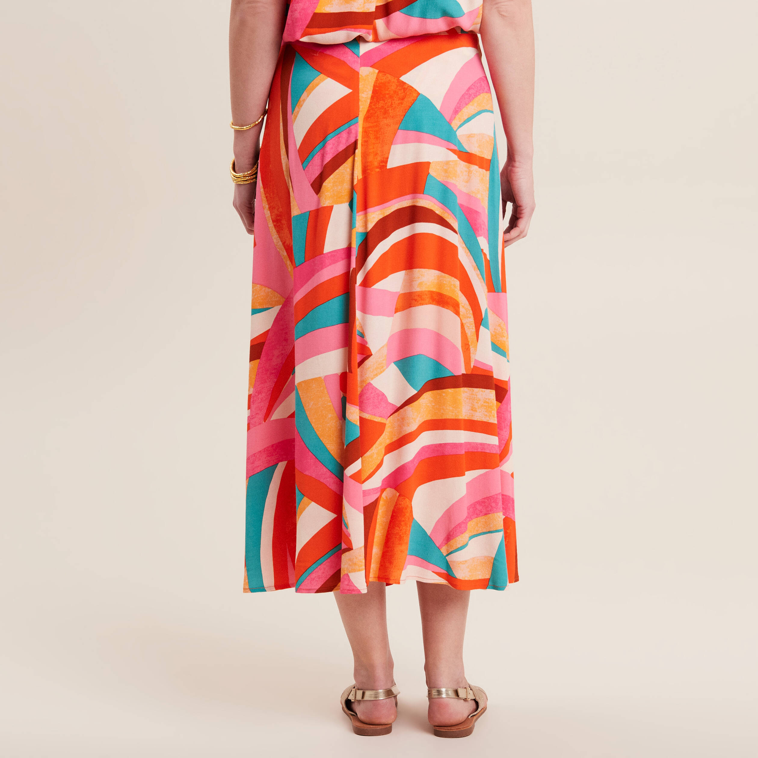 Jupe longue &eacute;vas&eacute;e multicolore femme