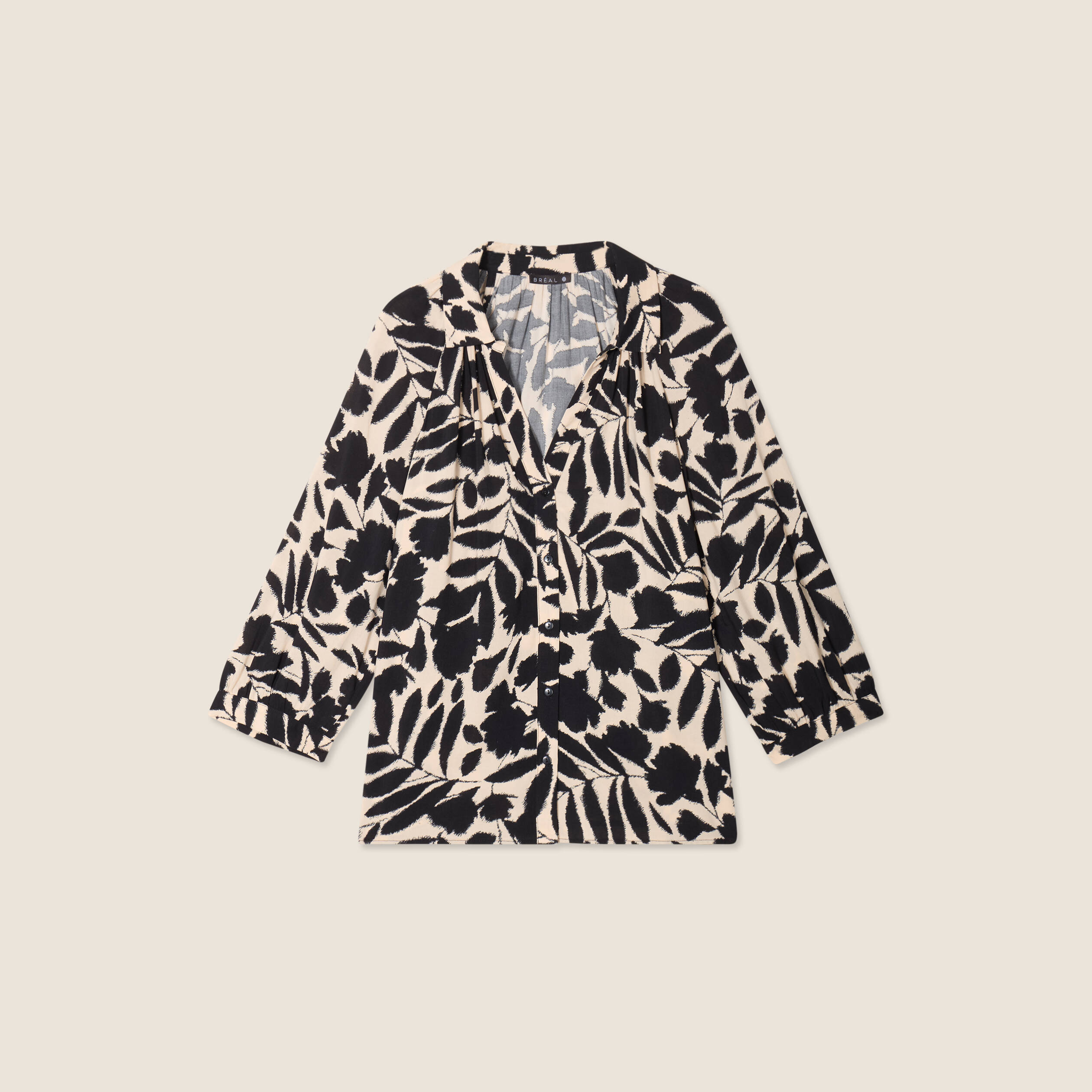 chemise manches 34 noir femme Chemise manches 3/4 noir femme