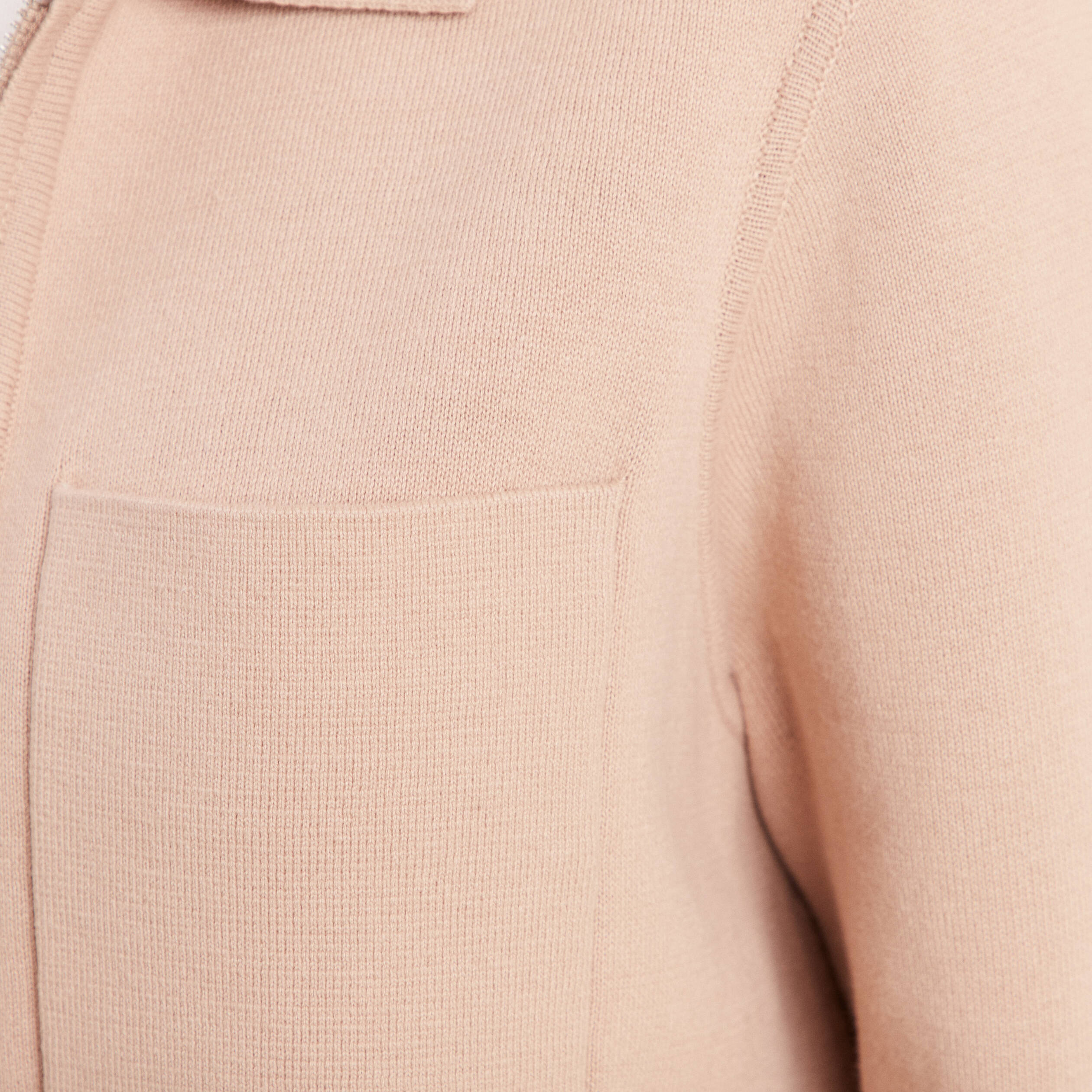 Gilet r&eacute;versible manches longues beige femme