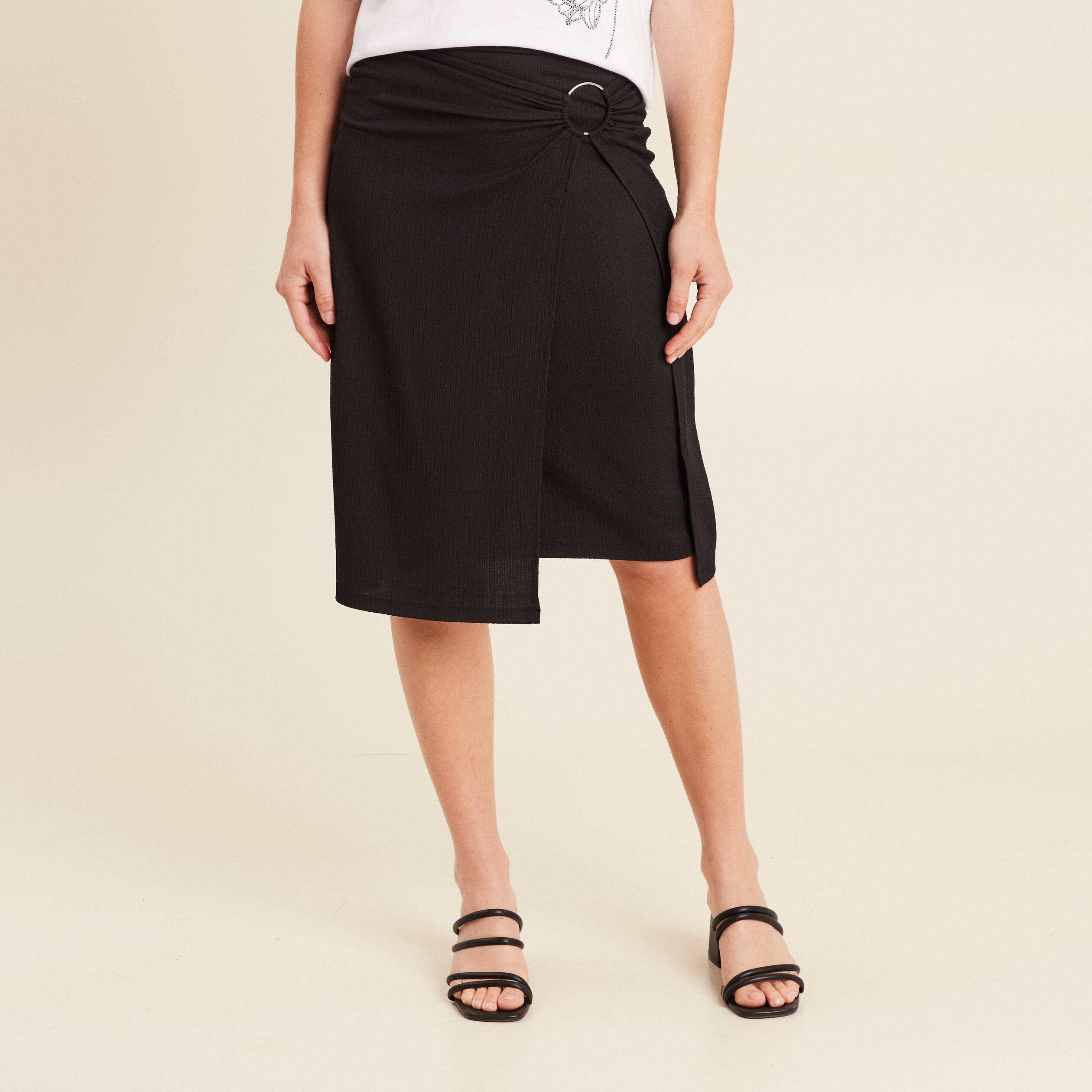 jupe droite longueur genou noir femme Jupe droite longueur genou noir femme