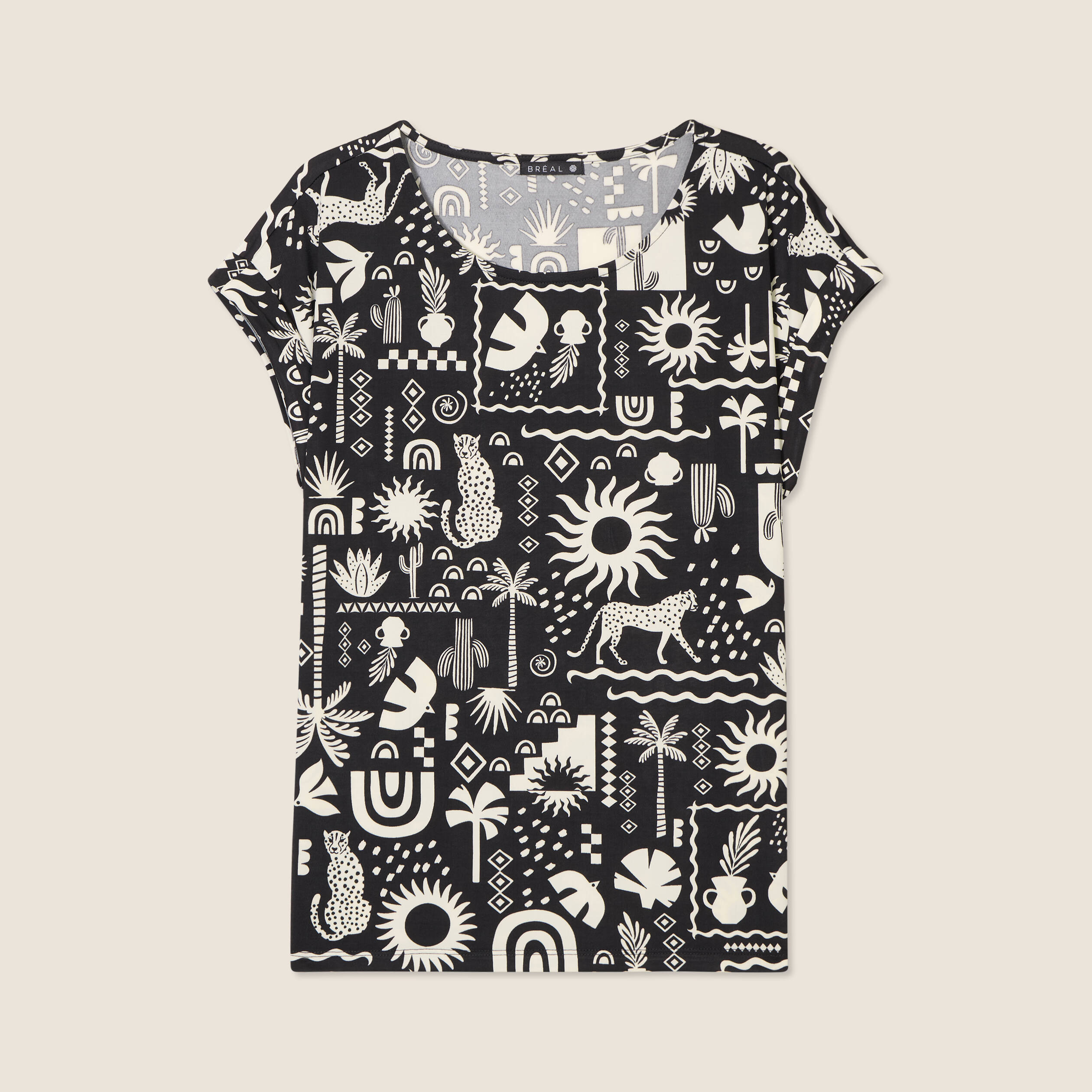 T-shirt manches courtes noir femme