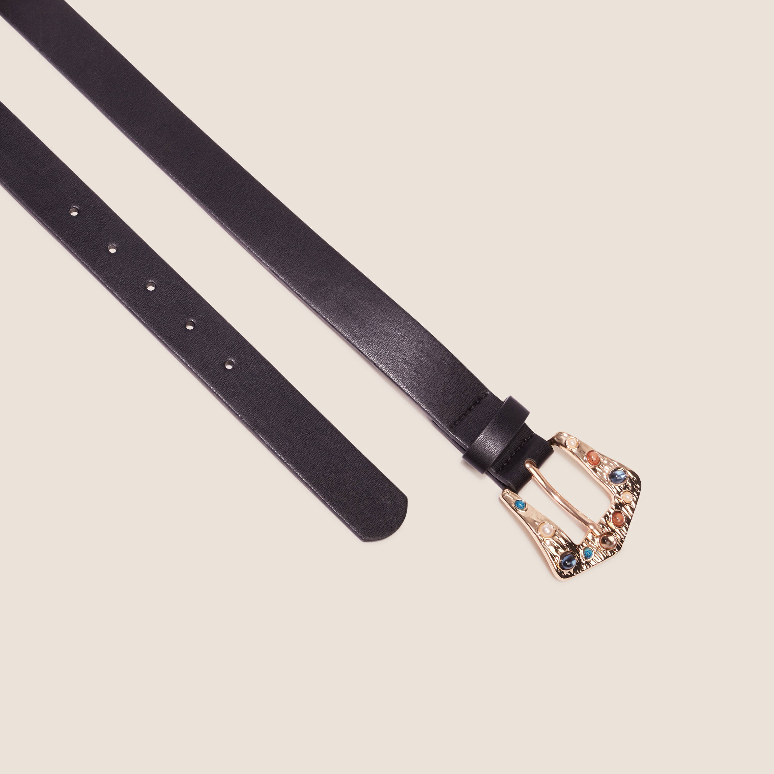 ceinture boucle effet pierres noir femme Ceinture boucle effet pierres noir femme