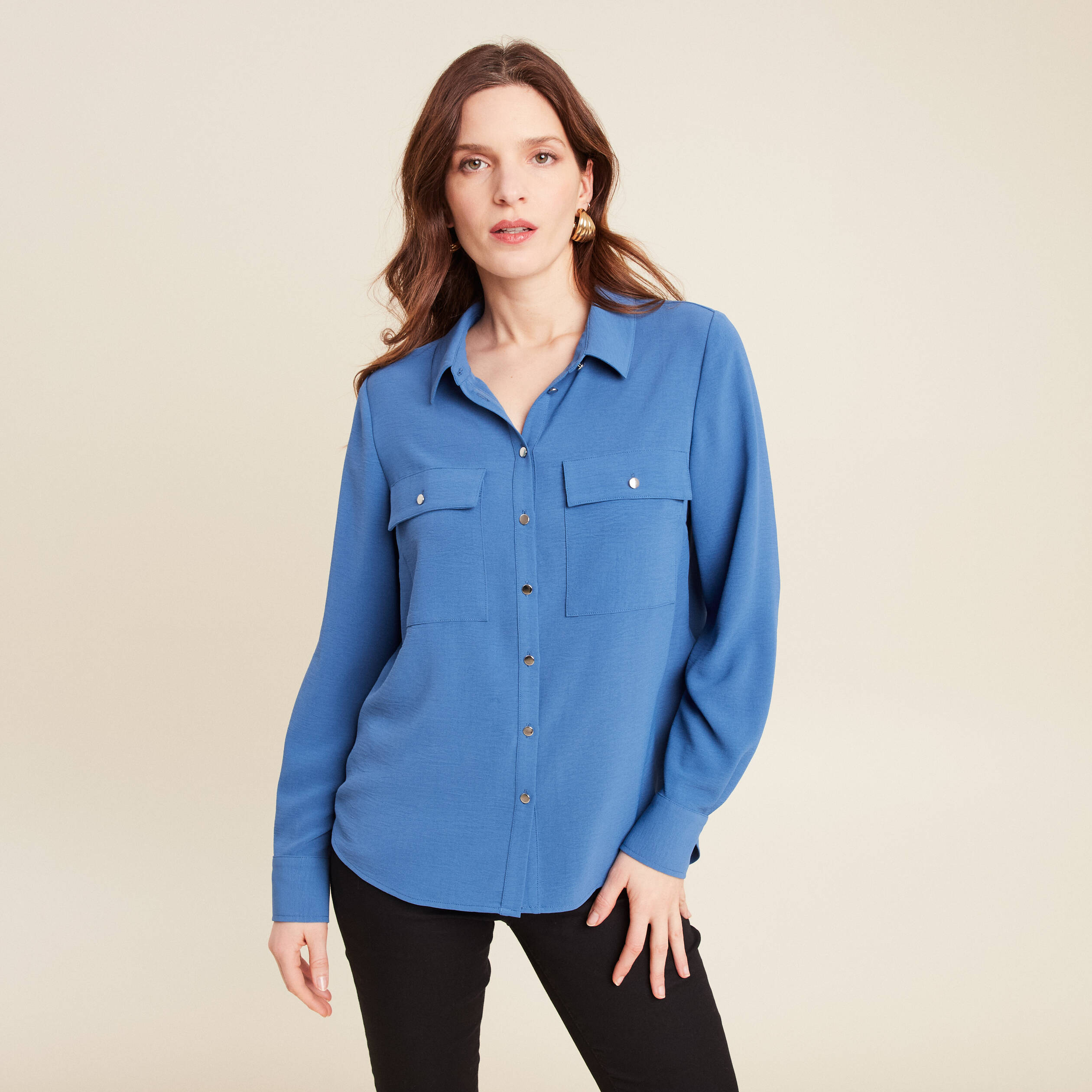 Chemise loose en denim - Bleu denim foncé - FEMME | H&M CH