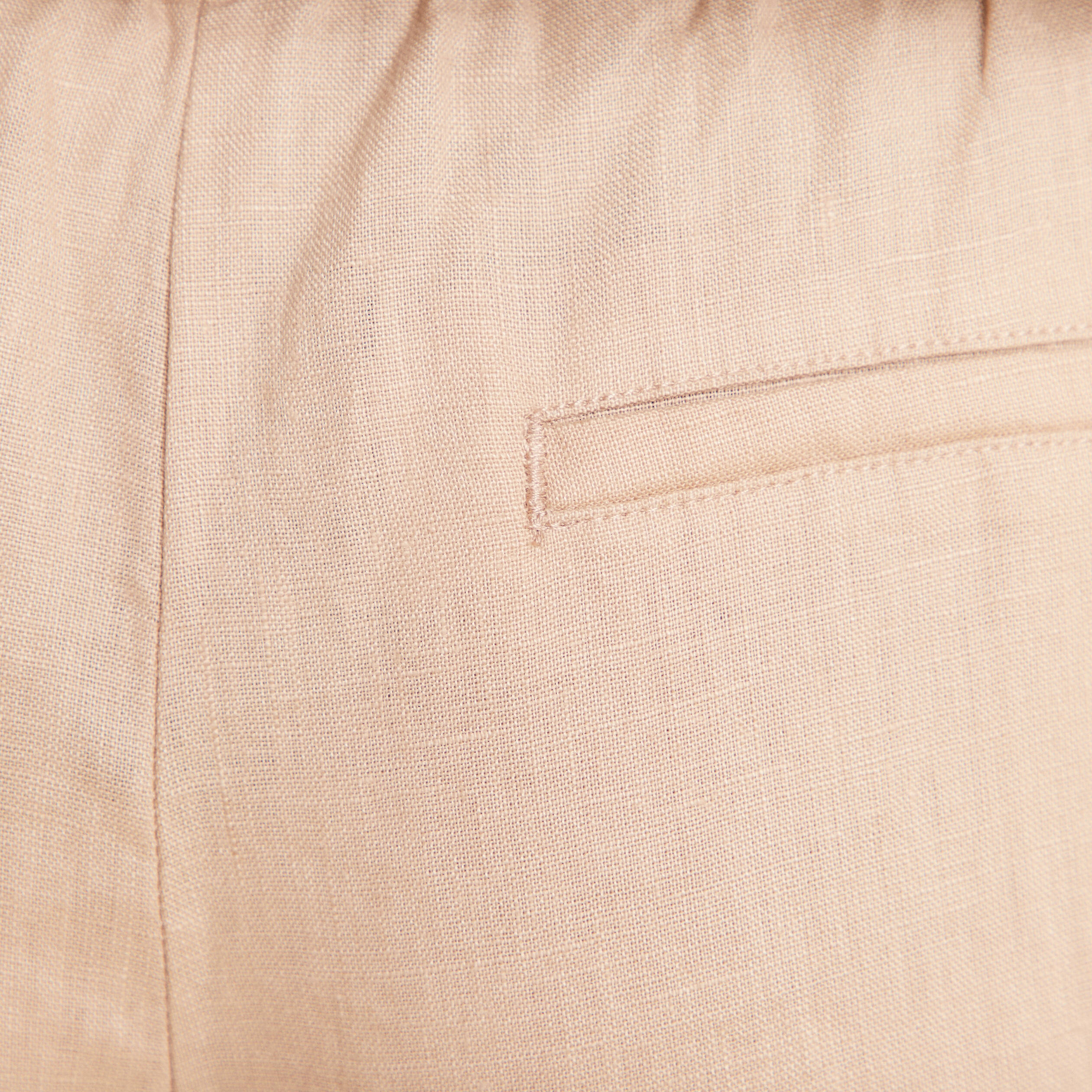 Pantalon flou 7/8ème en lin sable femme