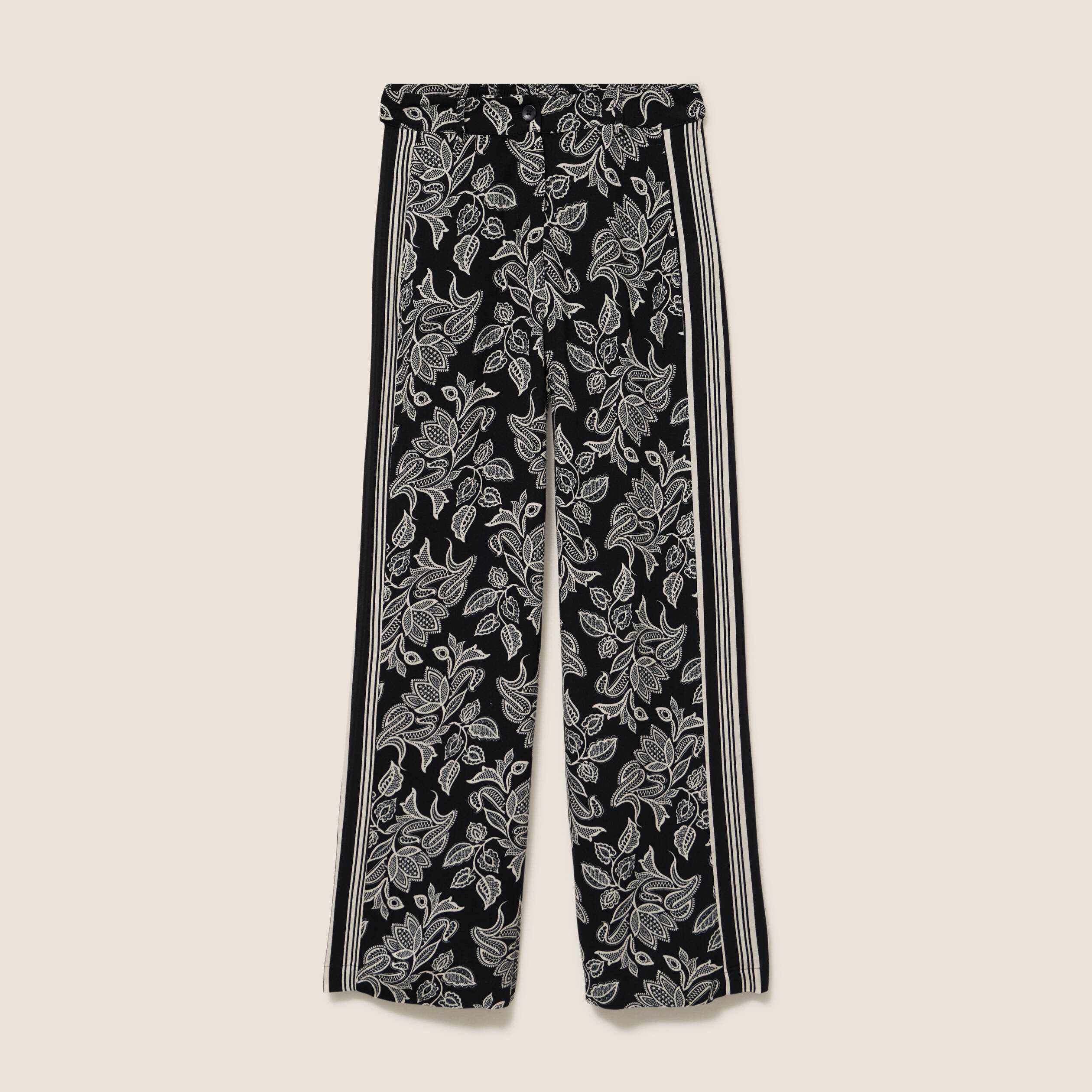 Pantalon fluide coupe large noir femme