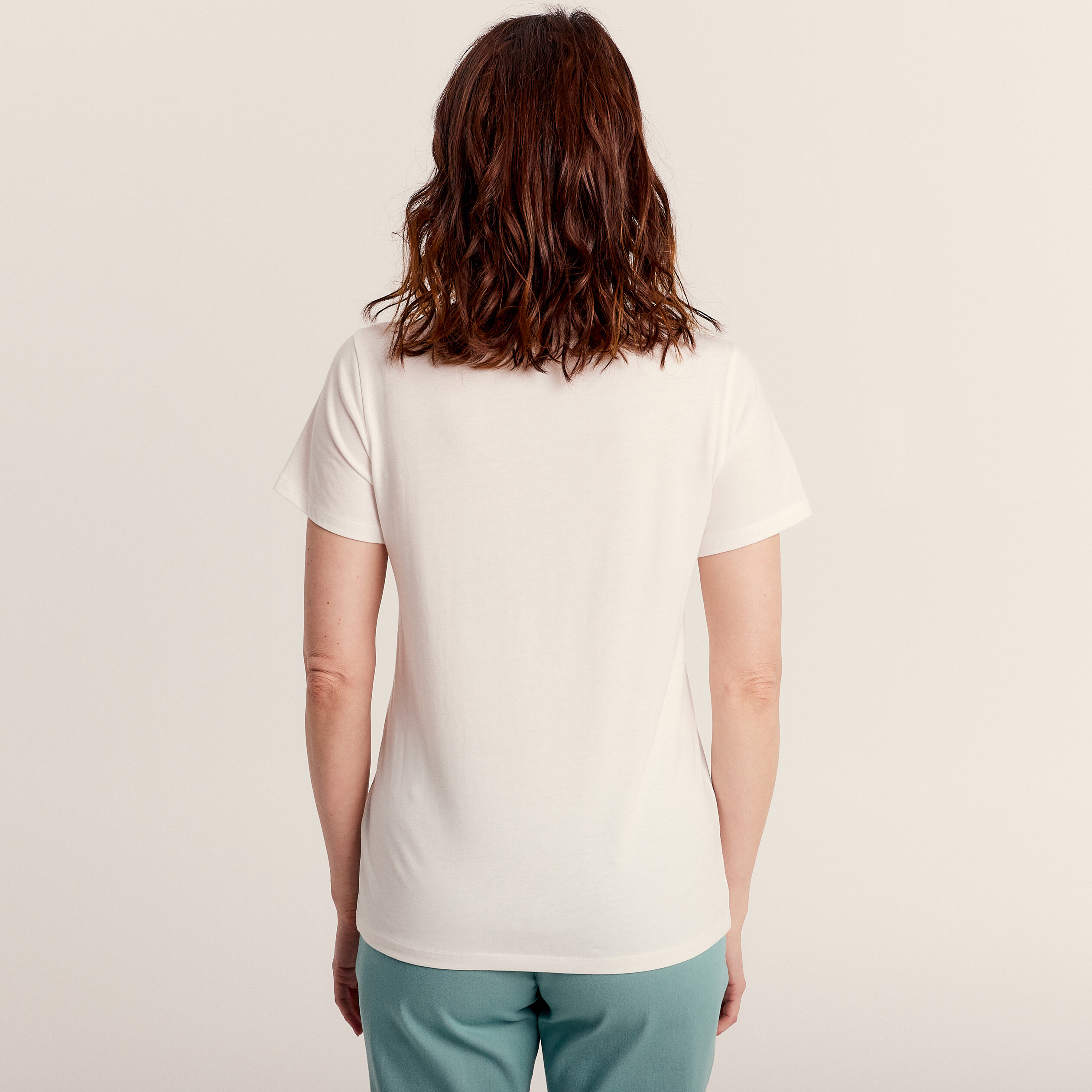 T-shirt manches courtes ecru femme