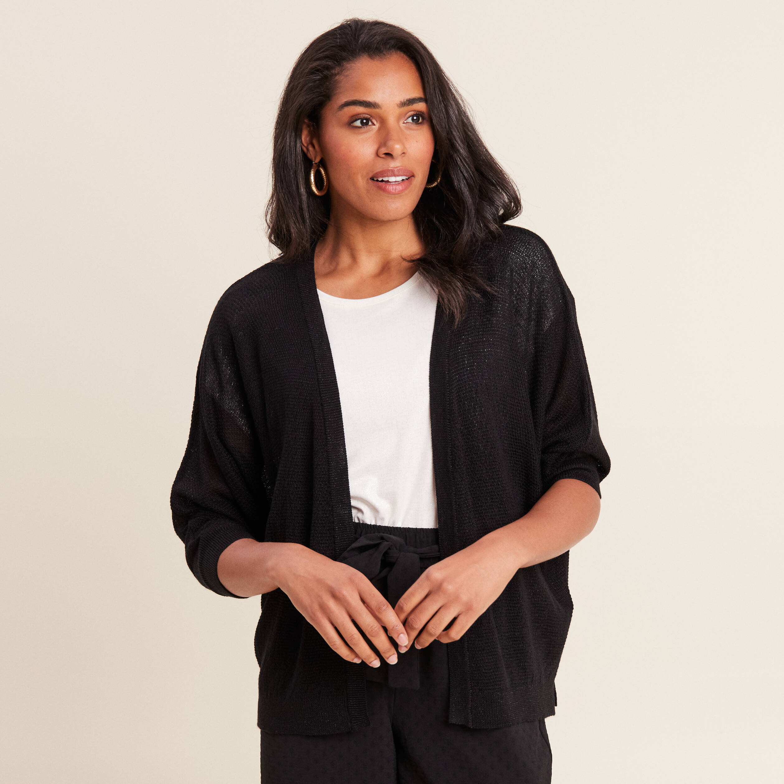 Gilet femme noir court hotsell