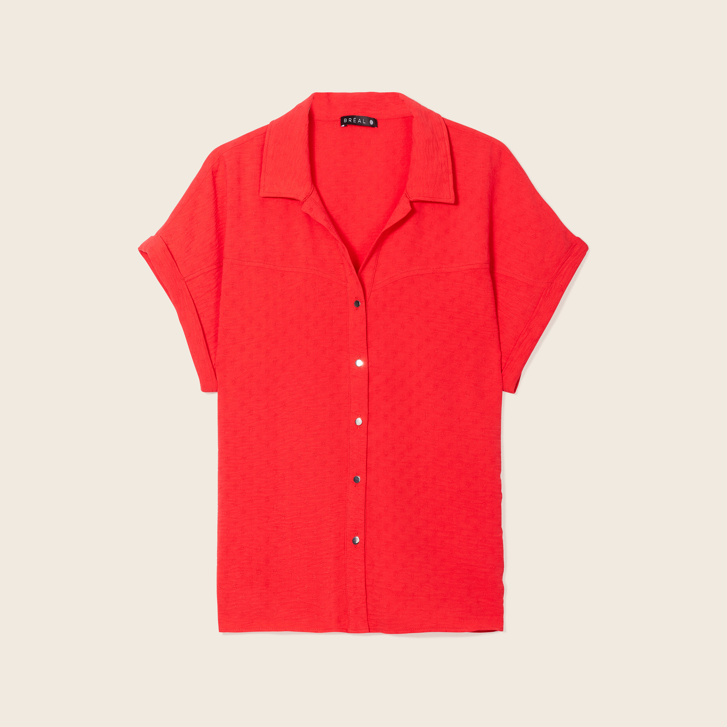 Chemise Business Regular Manche courte sans repassage rouge