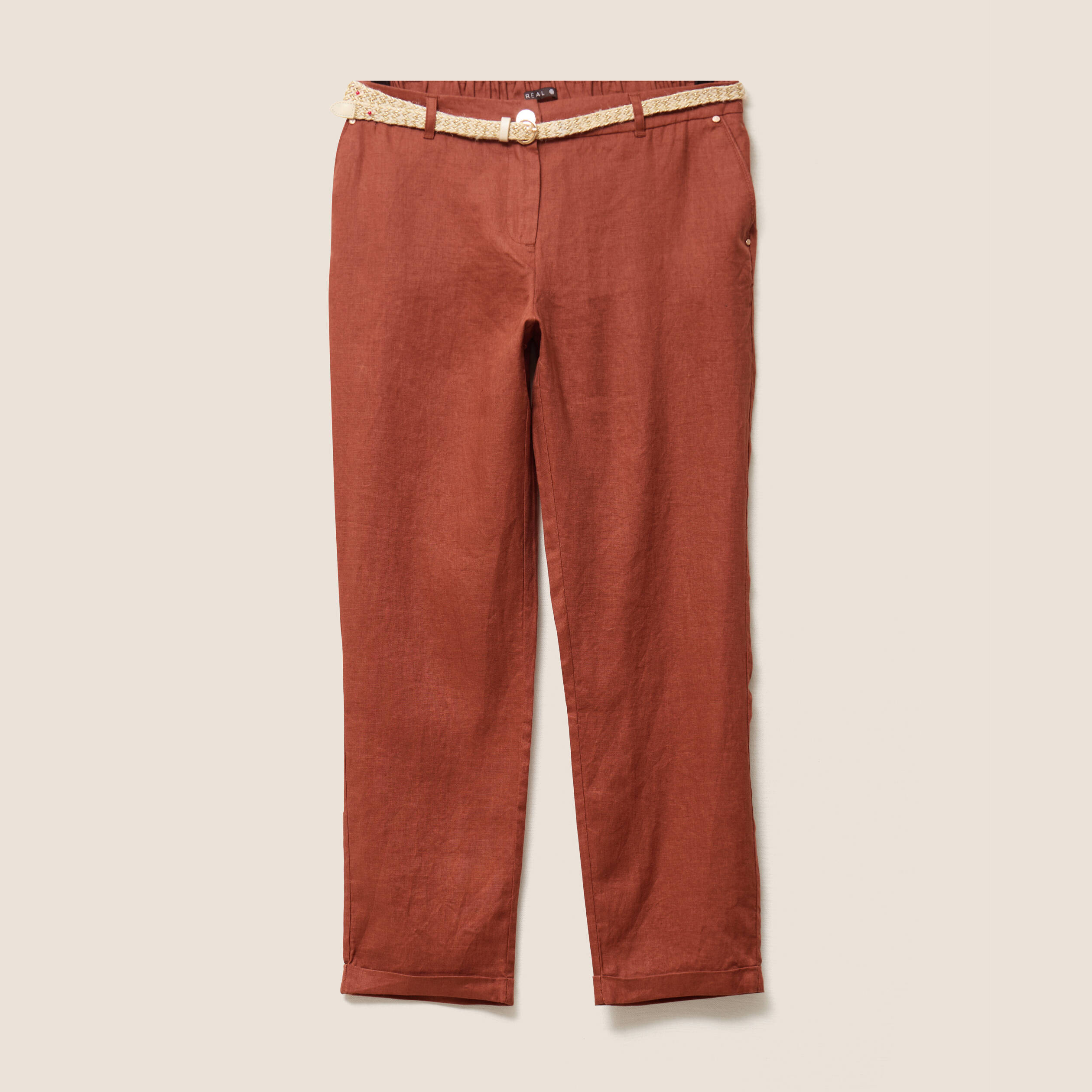 pantalon flou ceinture marron fonce femme Pantalon flou ceinturé marron foncé femme