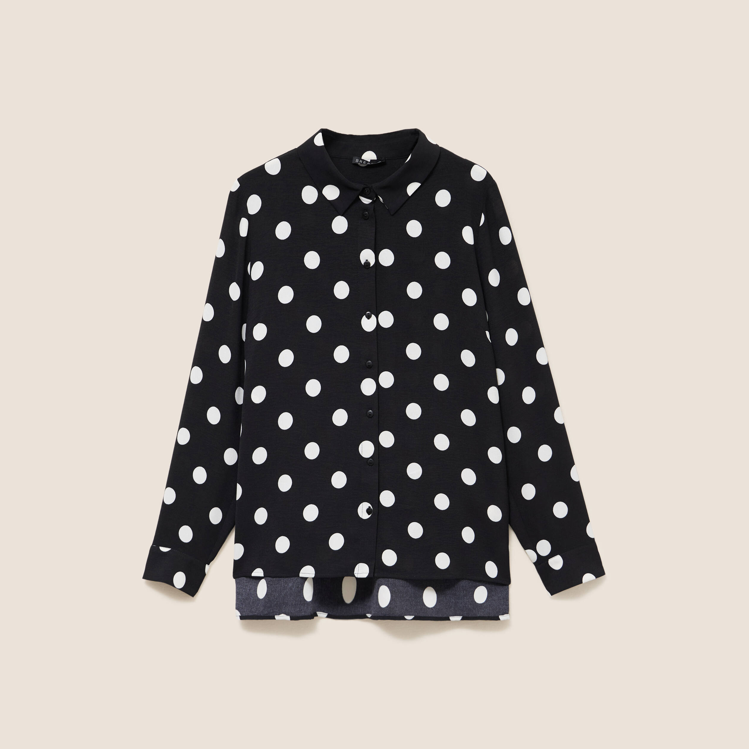 Chemise fluide manches longues noir femme