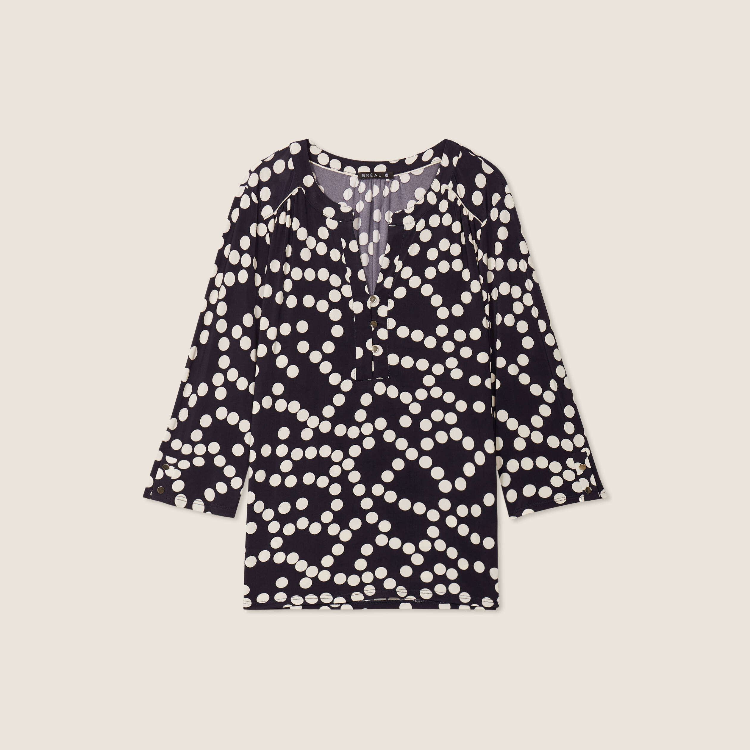 Blouse manches 3/4 noir femme