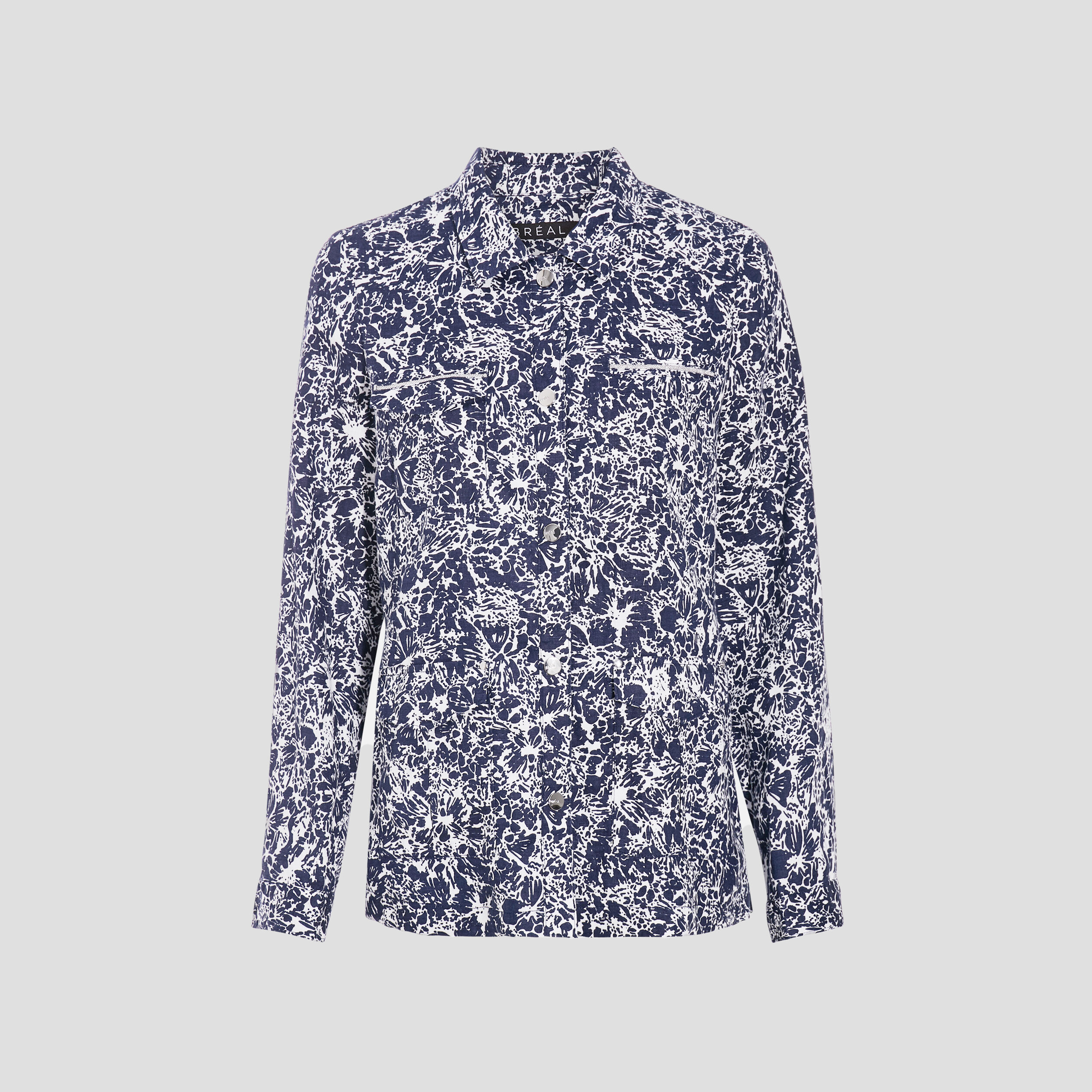 Veste droite boutonnée ecru femme