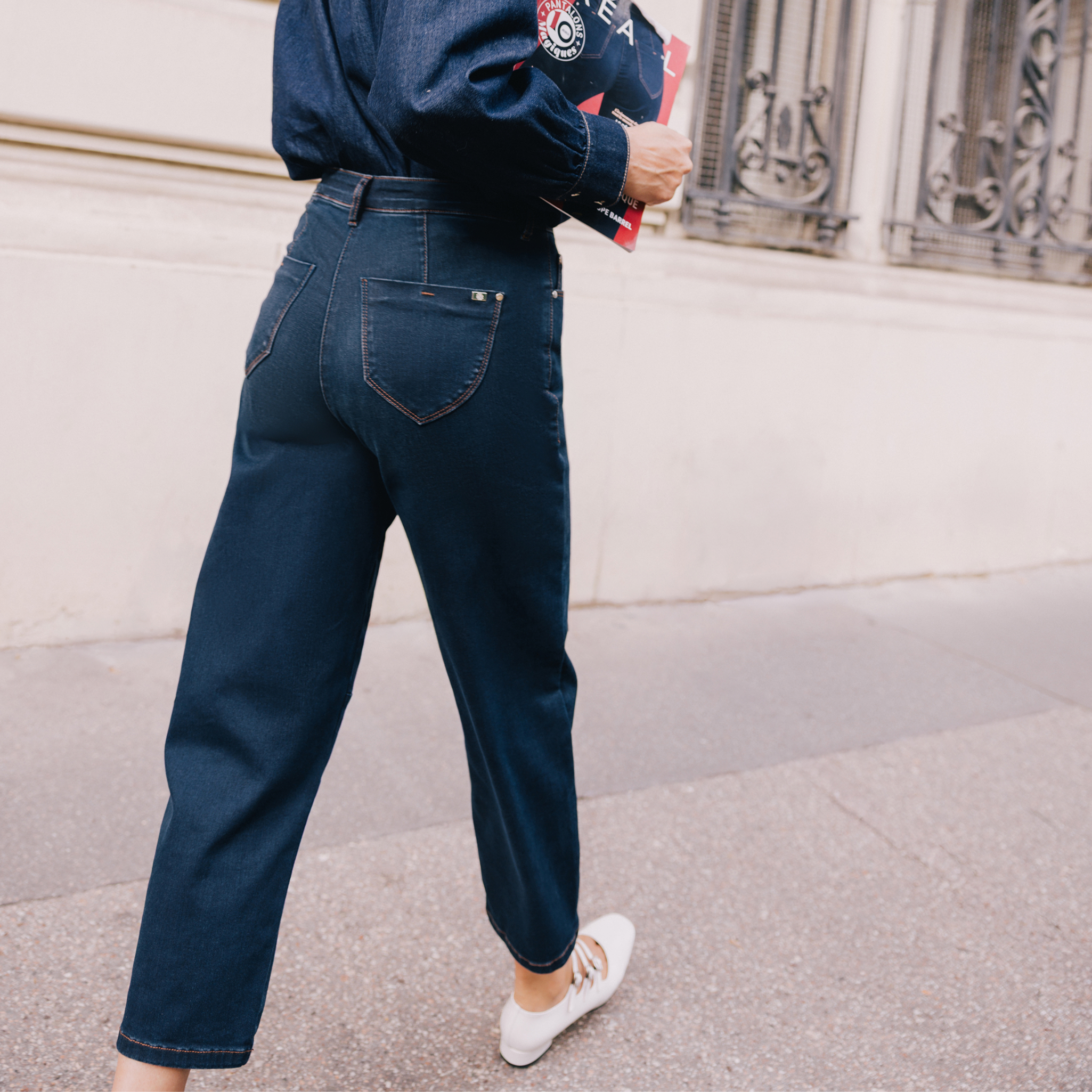 Pantalon magique l'unique denim blue black femme