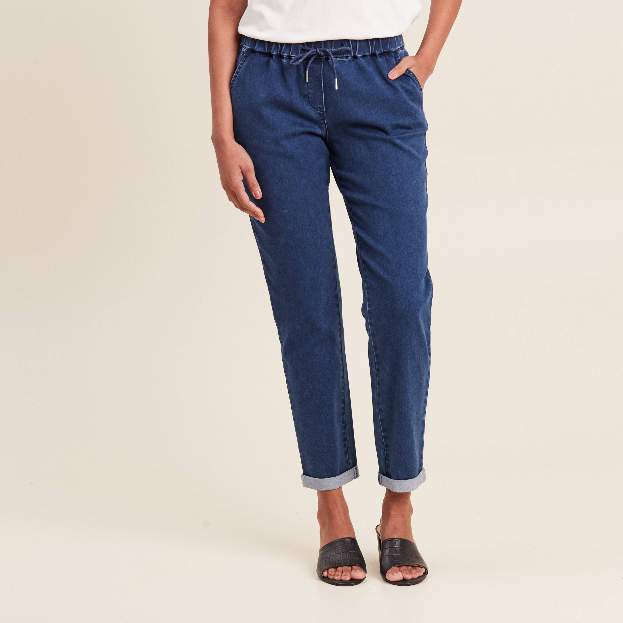 Jean Skinny Grossesse 7/8 Vertbaudet - Denim Élastique - Bandeau Maternité Adjustable - Taille 38