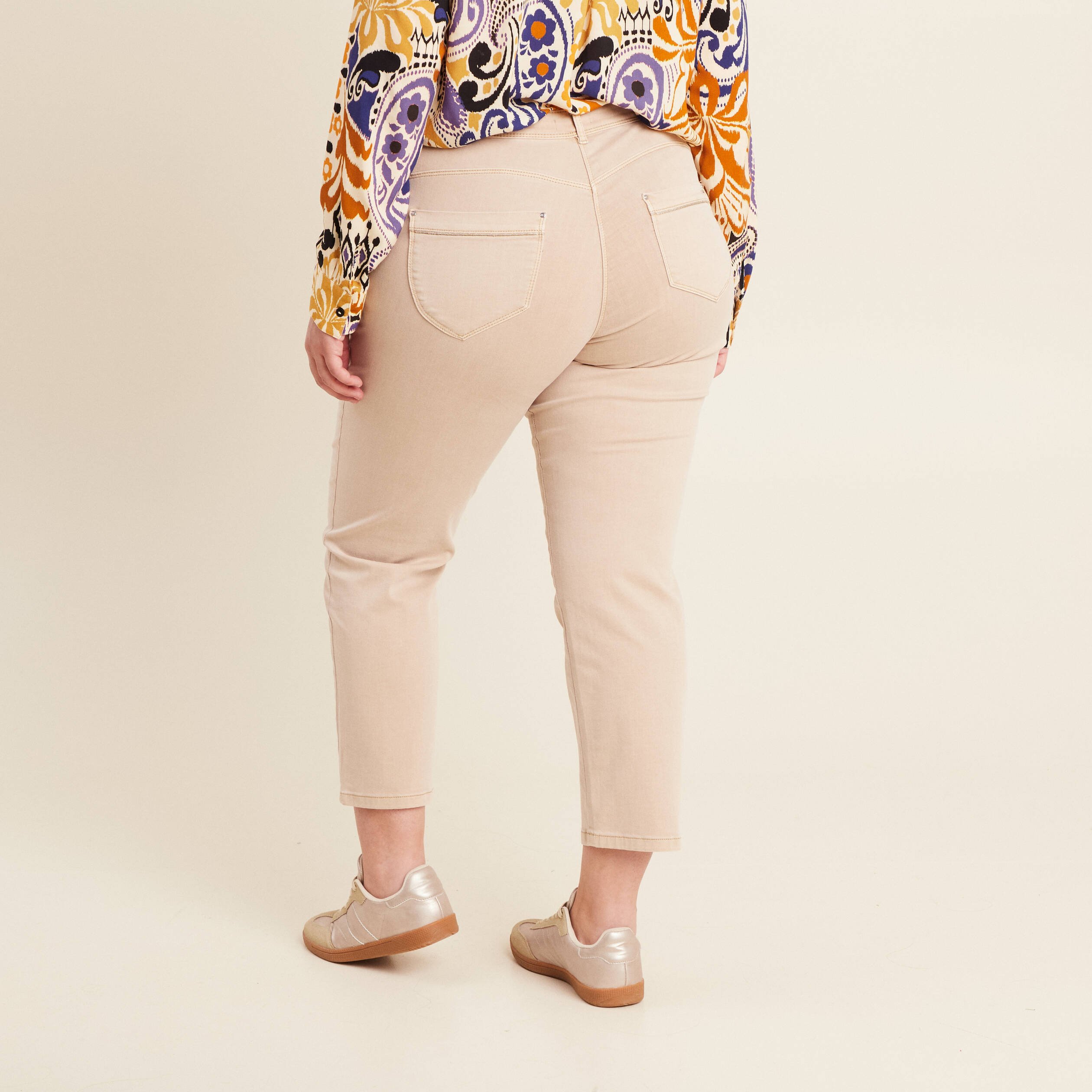 jean droit 78eme denim beige femme Jean droit 7/8ème denim beige femme