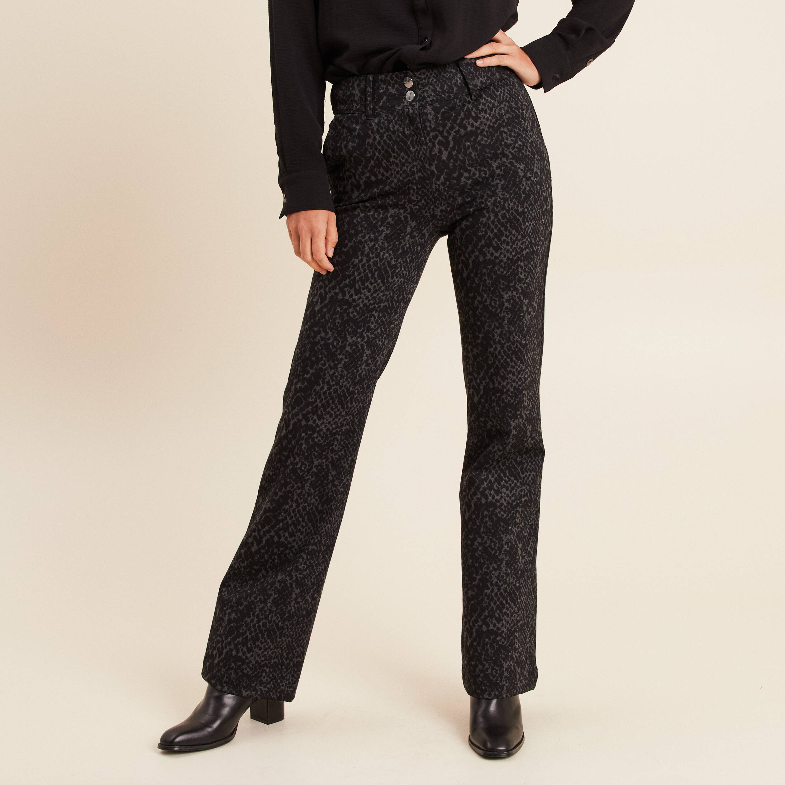 Leger Bootcut Breal Pantalon Taille Basculee Jean Magique Bootcut