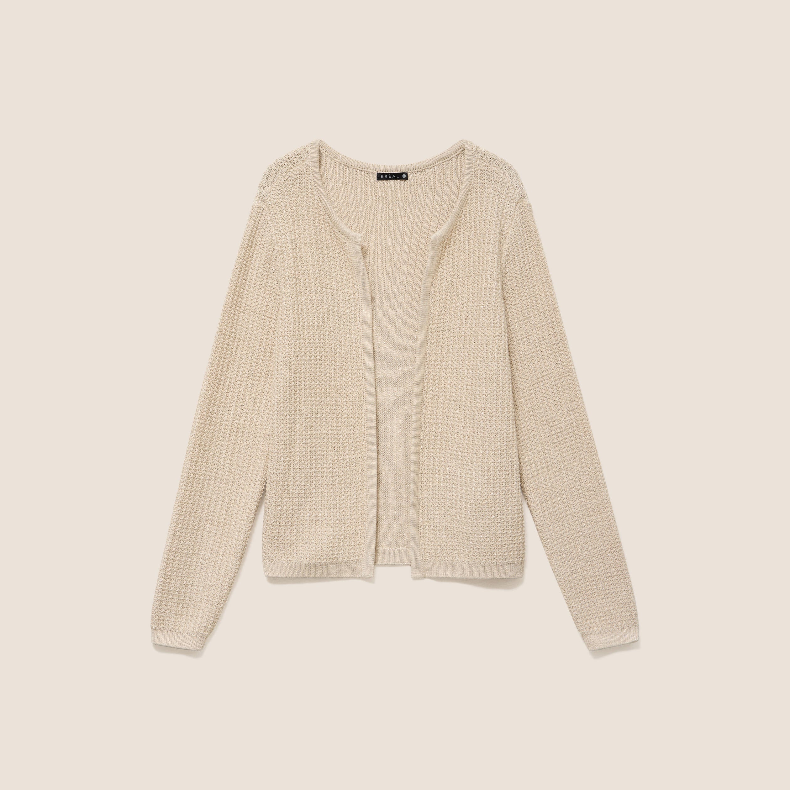 Gilet col rond couleur or femme