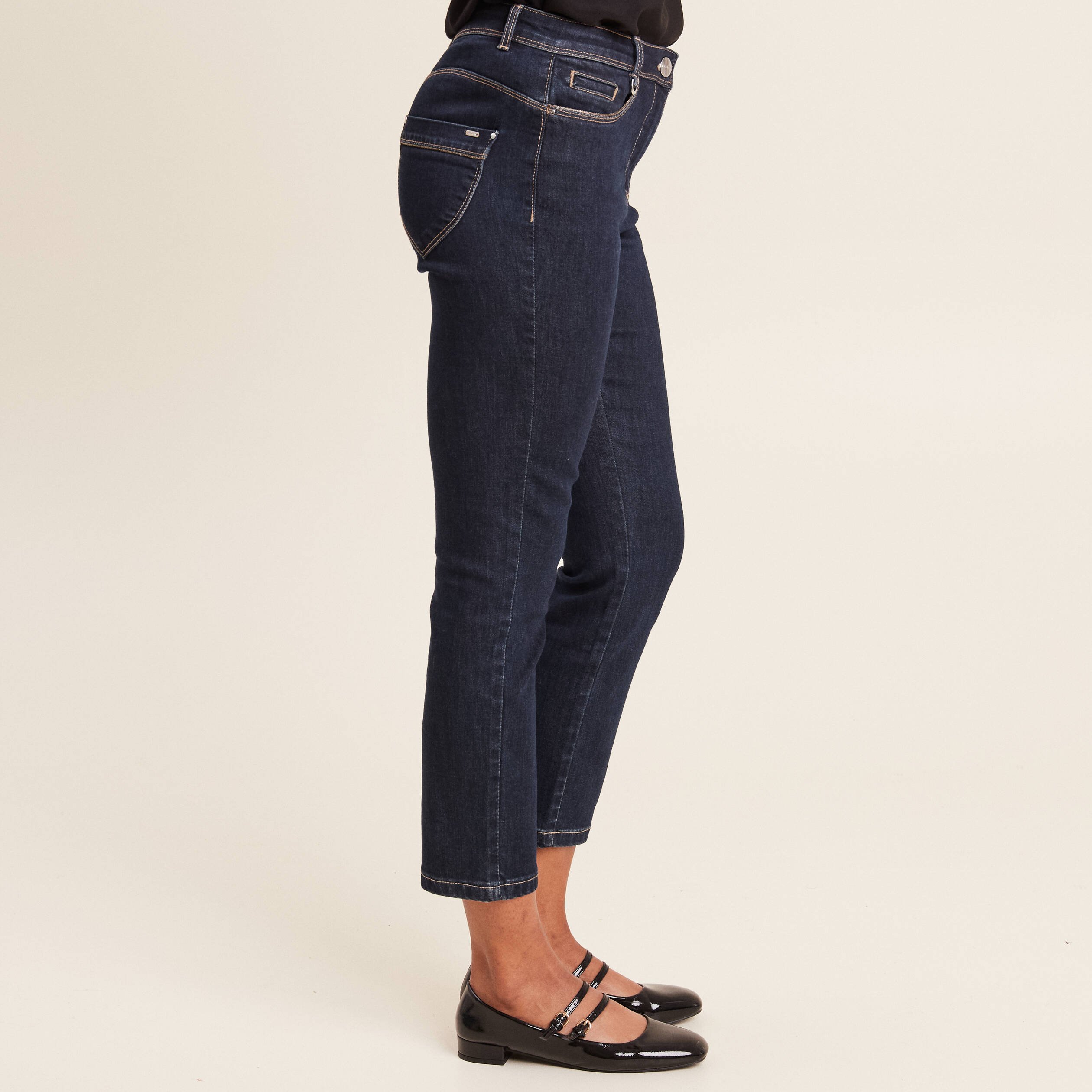 Jean droit 7/8ème denim brut femme