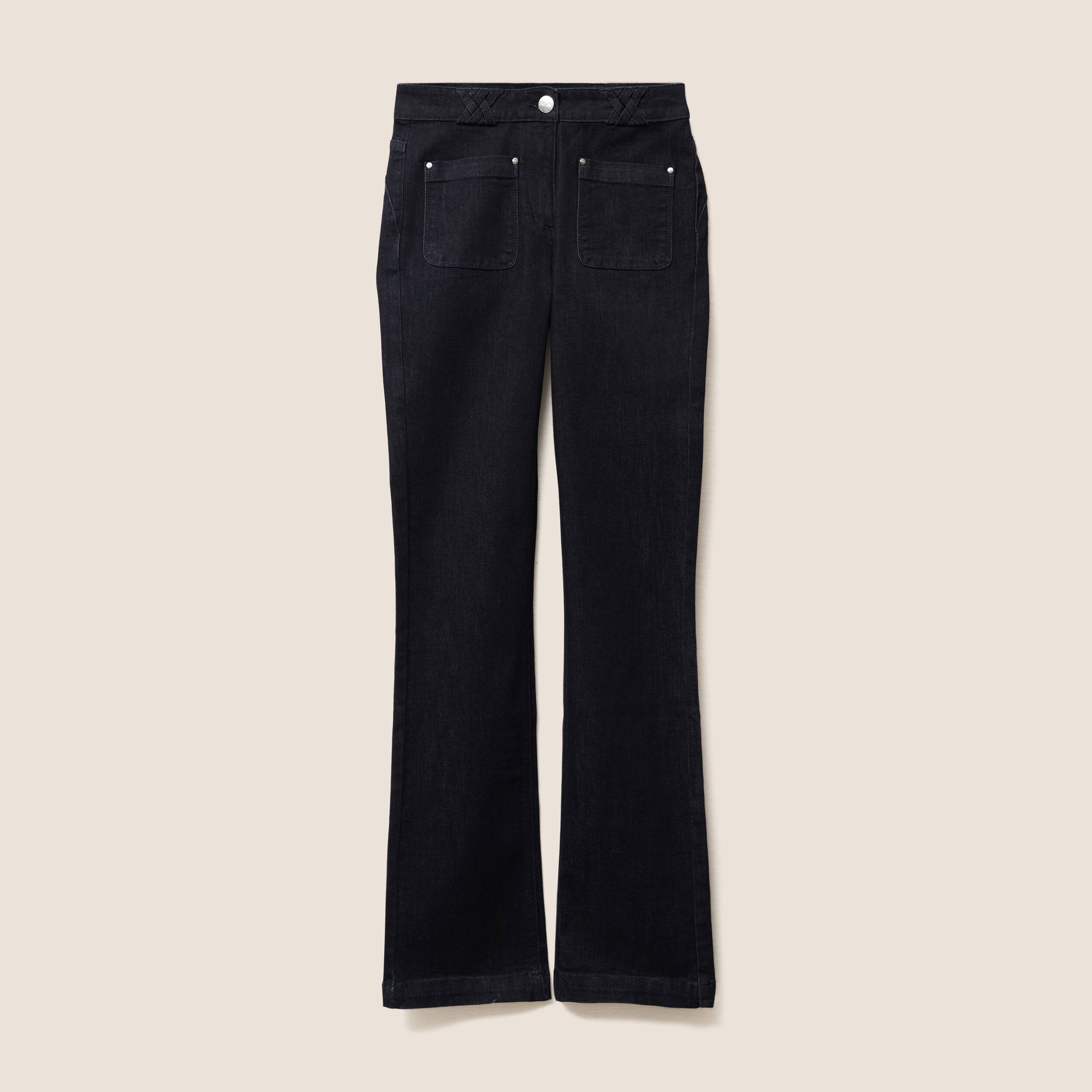 Jean bootcut taille standard denim brut femme