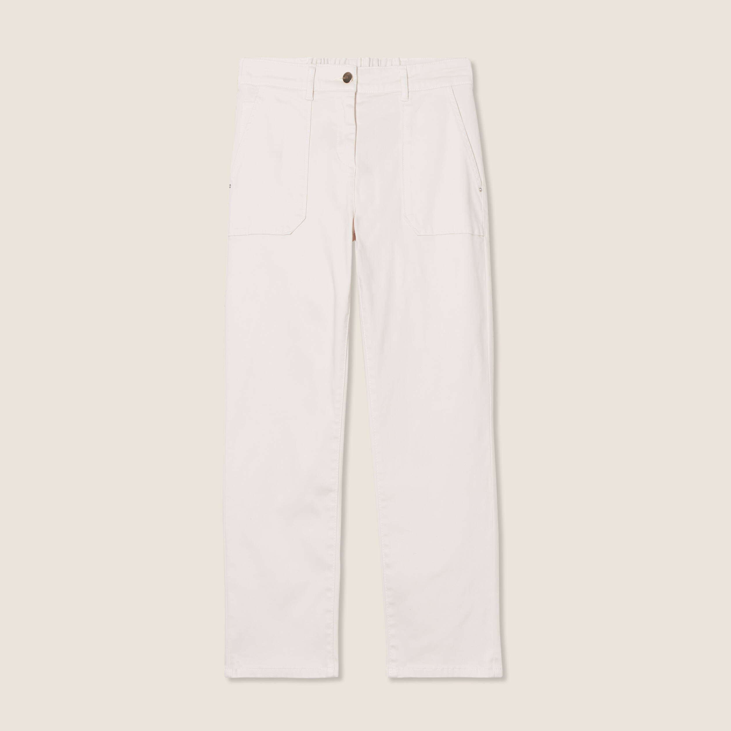 pantalon droit velours ivoire femme Pantalon droit velours ivoire femme