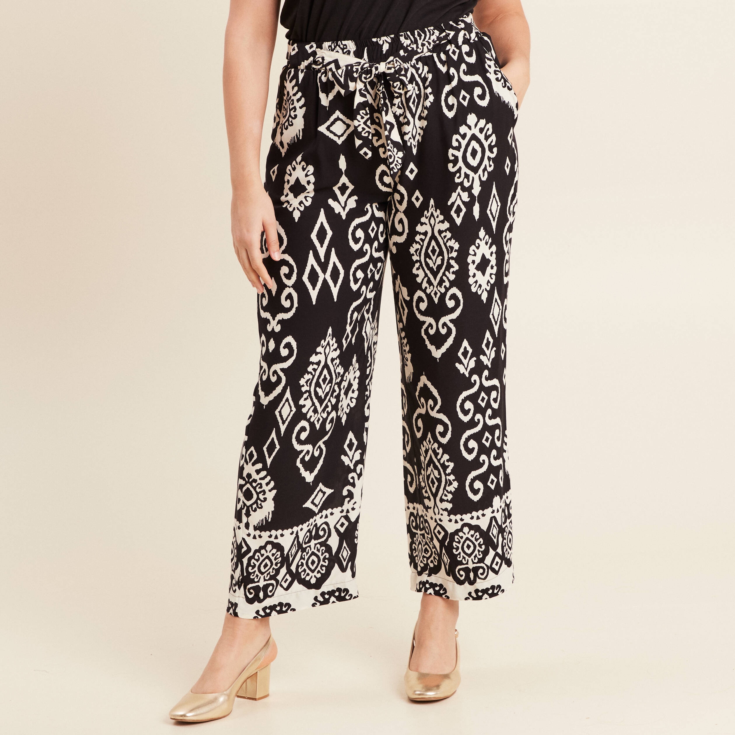Pantalon flou noir femme