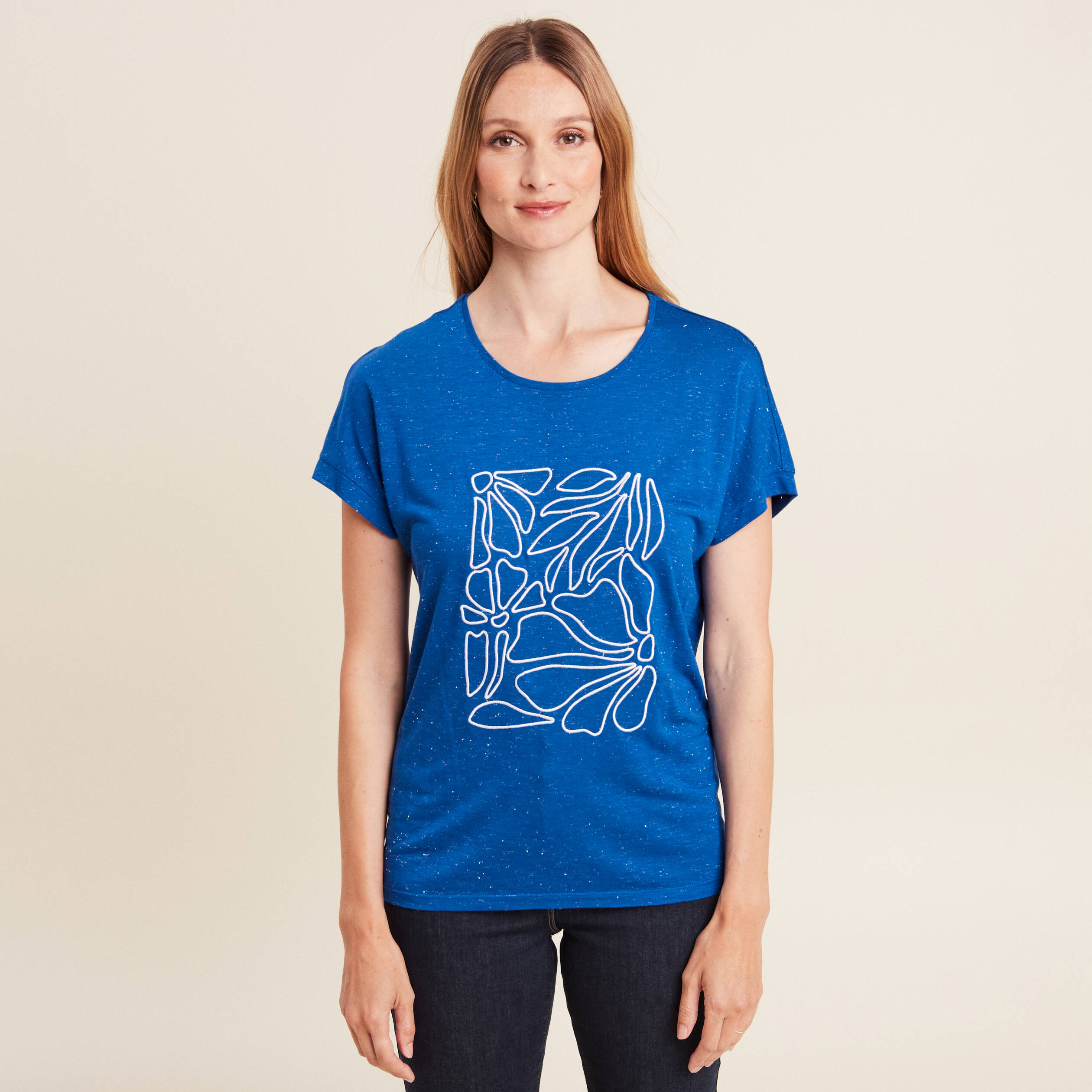 T-shirt manches courtes bleu electrique femme