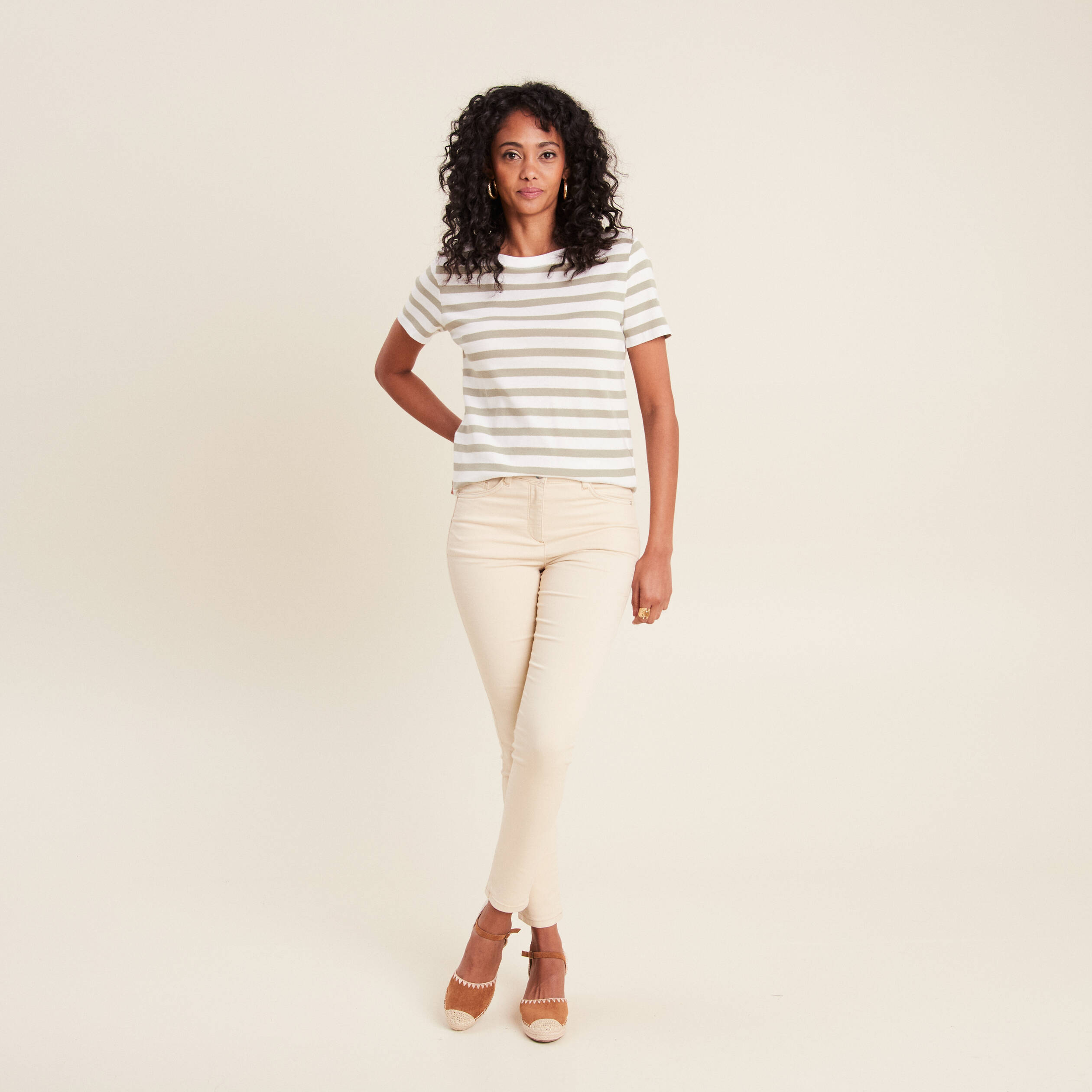 T-shirt manches courtes vert femme