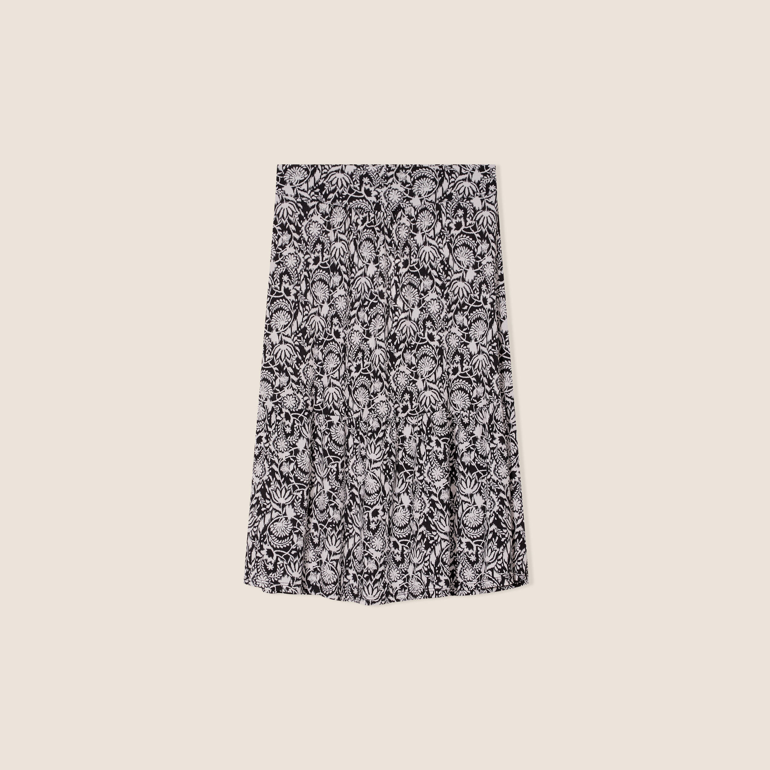 Jupe évasée fluide noir femme