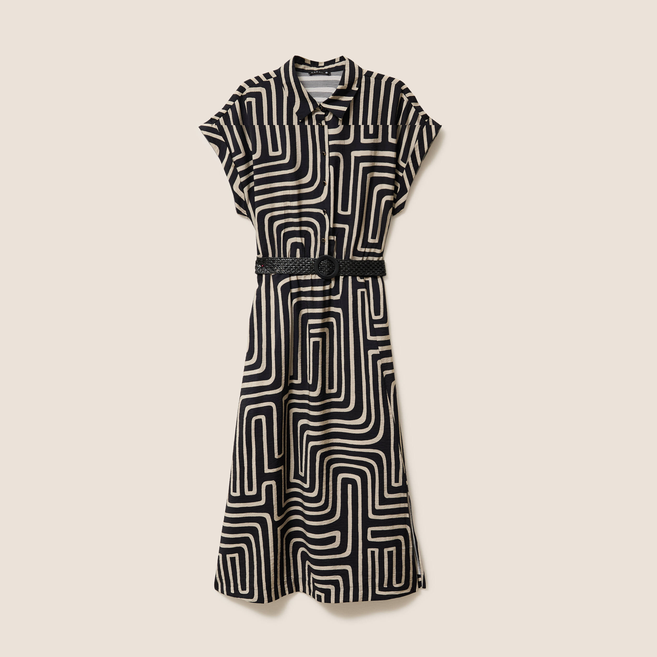 Robe avec ceinture amovible noir femme