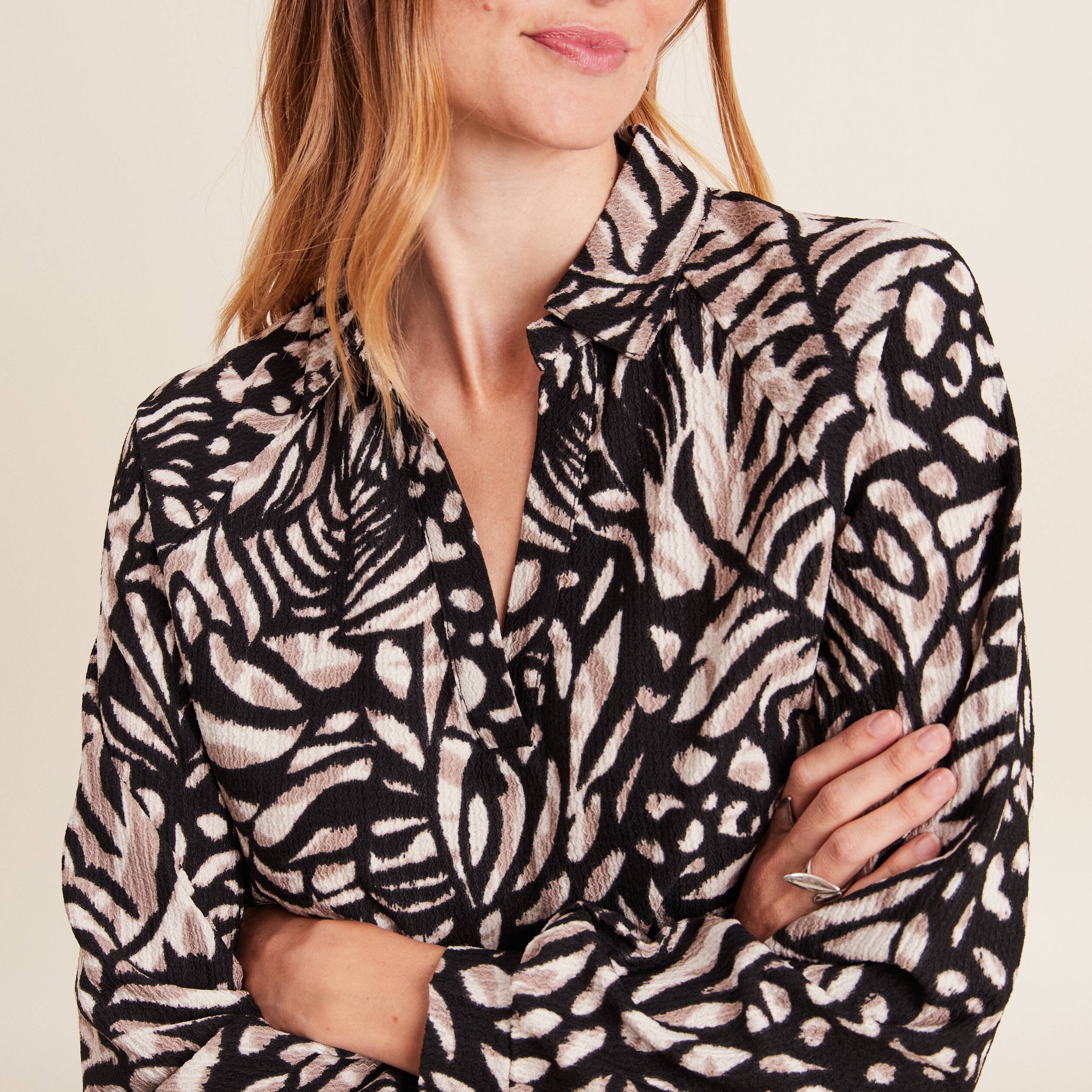 blouse manches longues marron clair femme Blouse manches longues marron clair femme